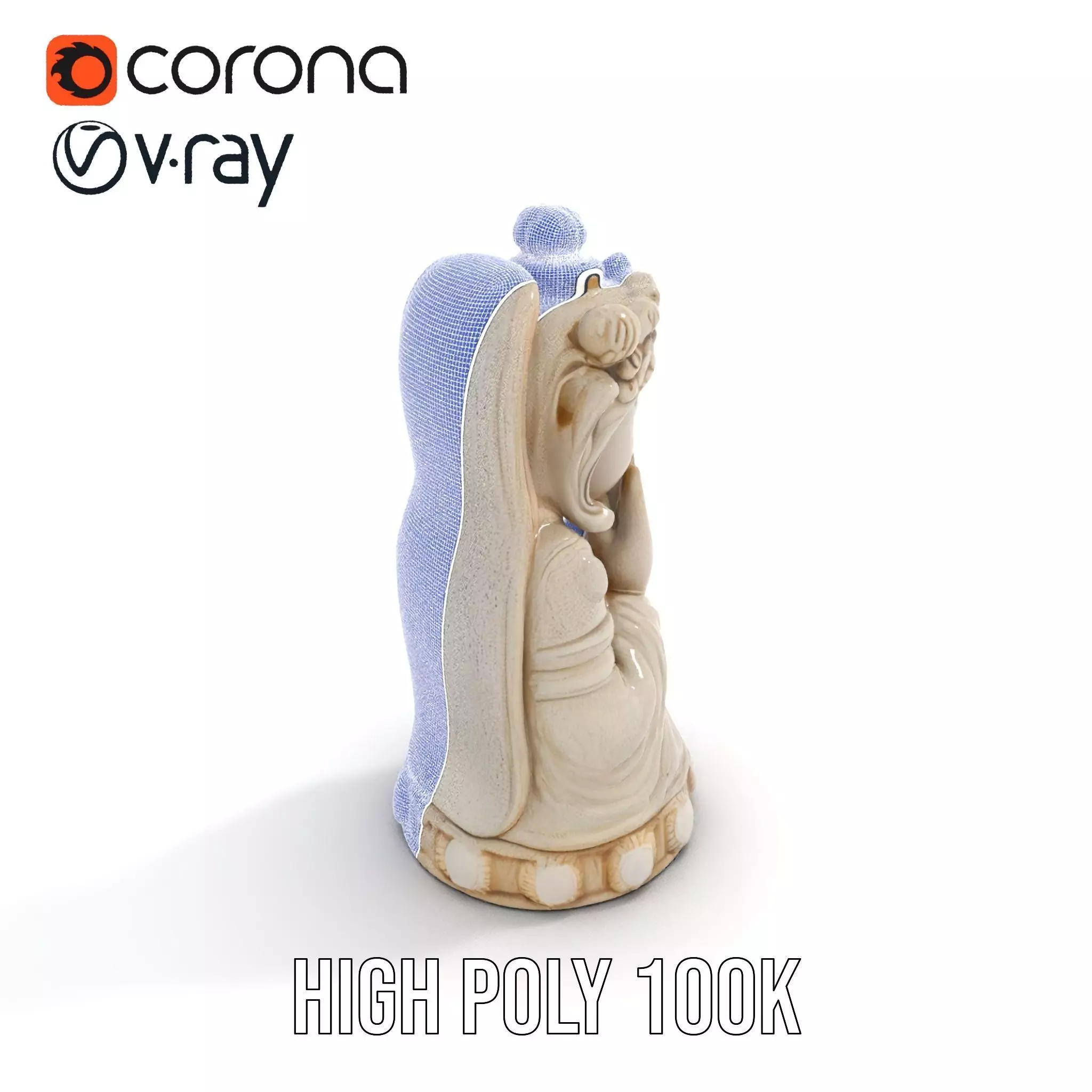 Elegant Ivory Statue model pack Low-poly 3D model_29