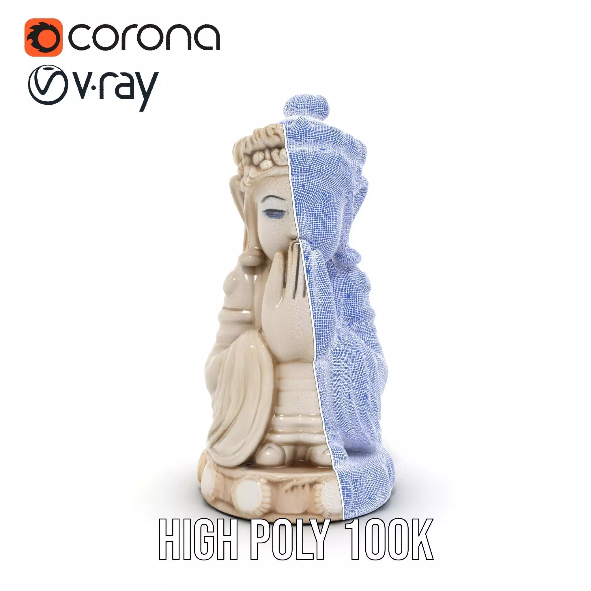 Elegant Ivory Statue model pack Low-poly 3D model_32
