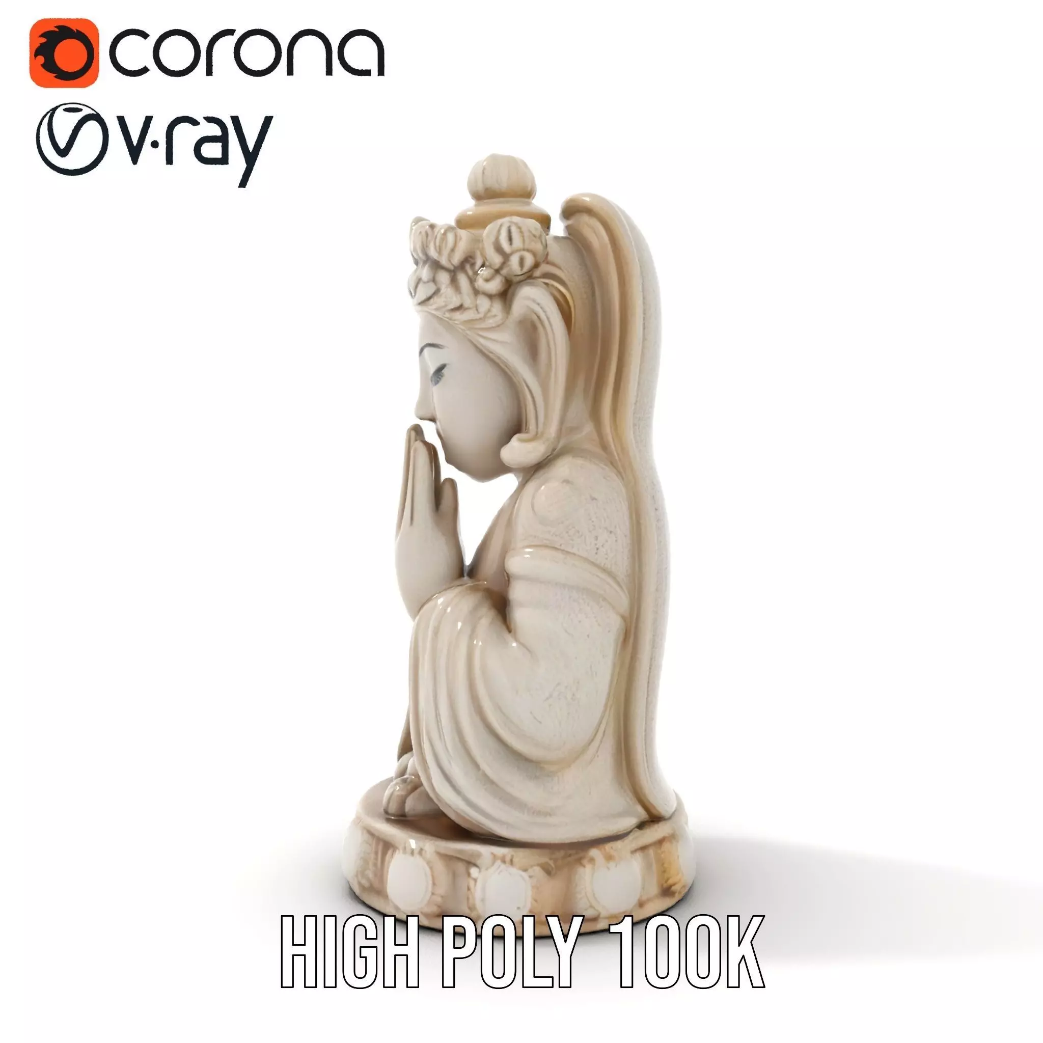 Elegant Ivory Statue model pack Low-poly 3D model_20