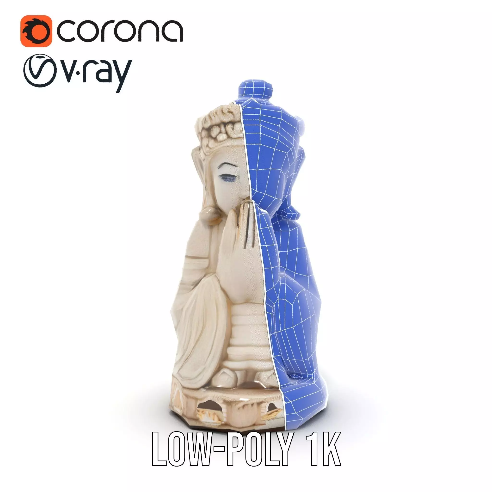 Elegant Ivory Statue model pack Low-poly 3D model_31