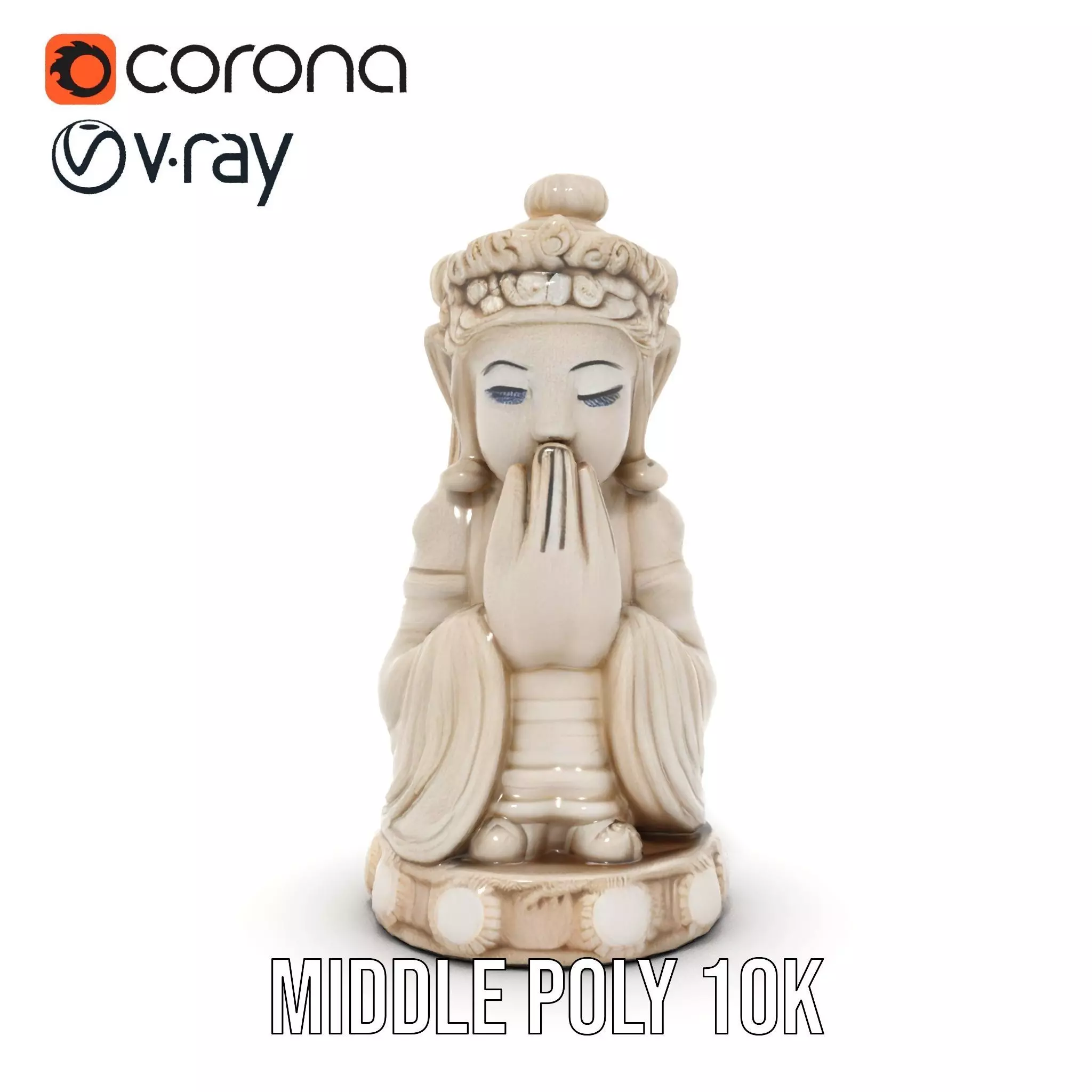 Elegant Ivory Statue model pack Low-poly 3D model_21