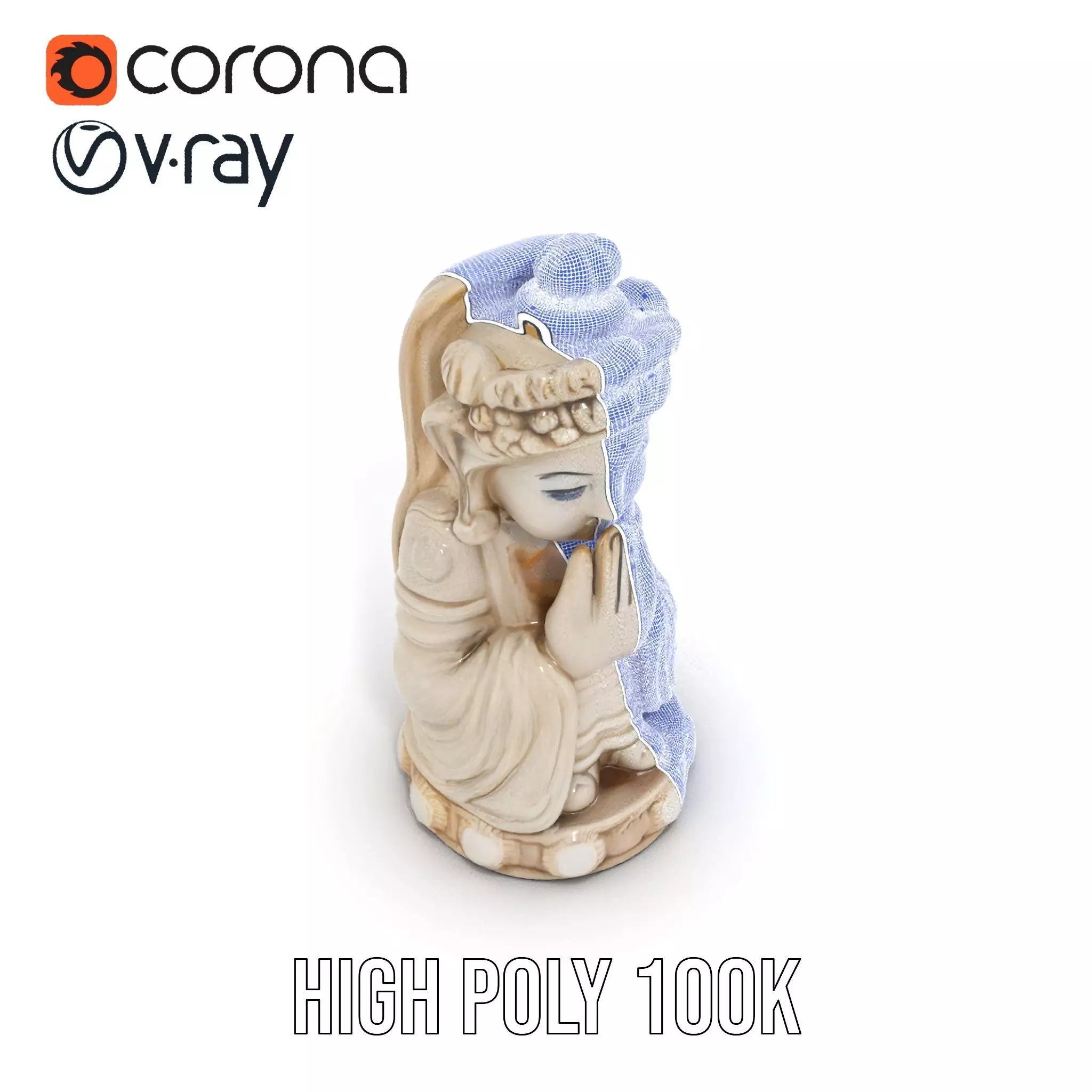 Elegant Ivory Statue model pack Low-poly 3D model_34