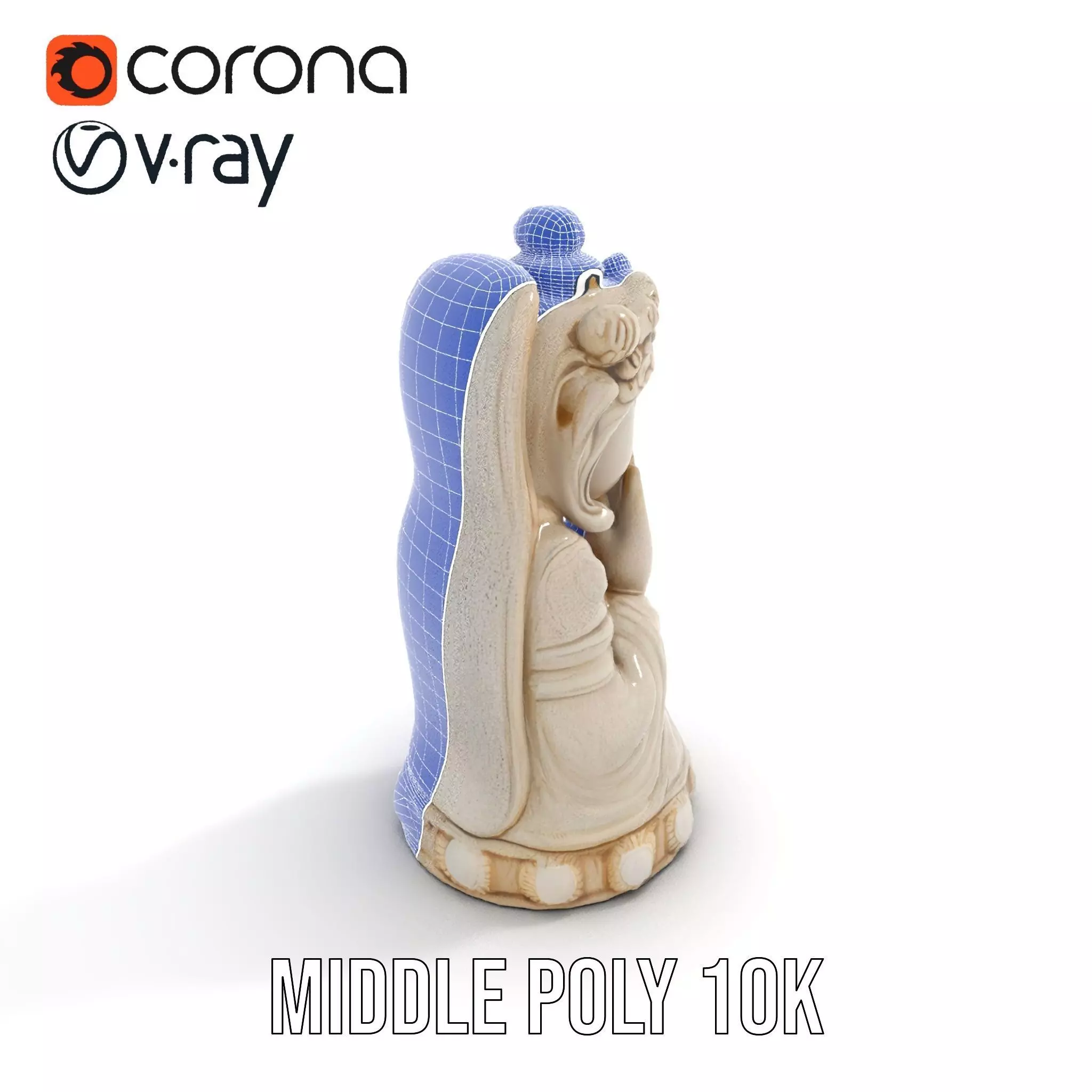 Elegant Ivory Statue model pack Low-poly 3D model_11