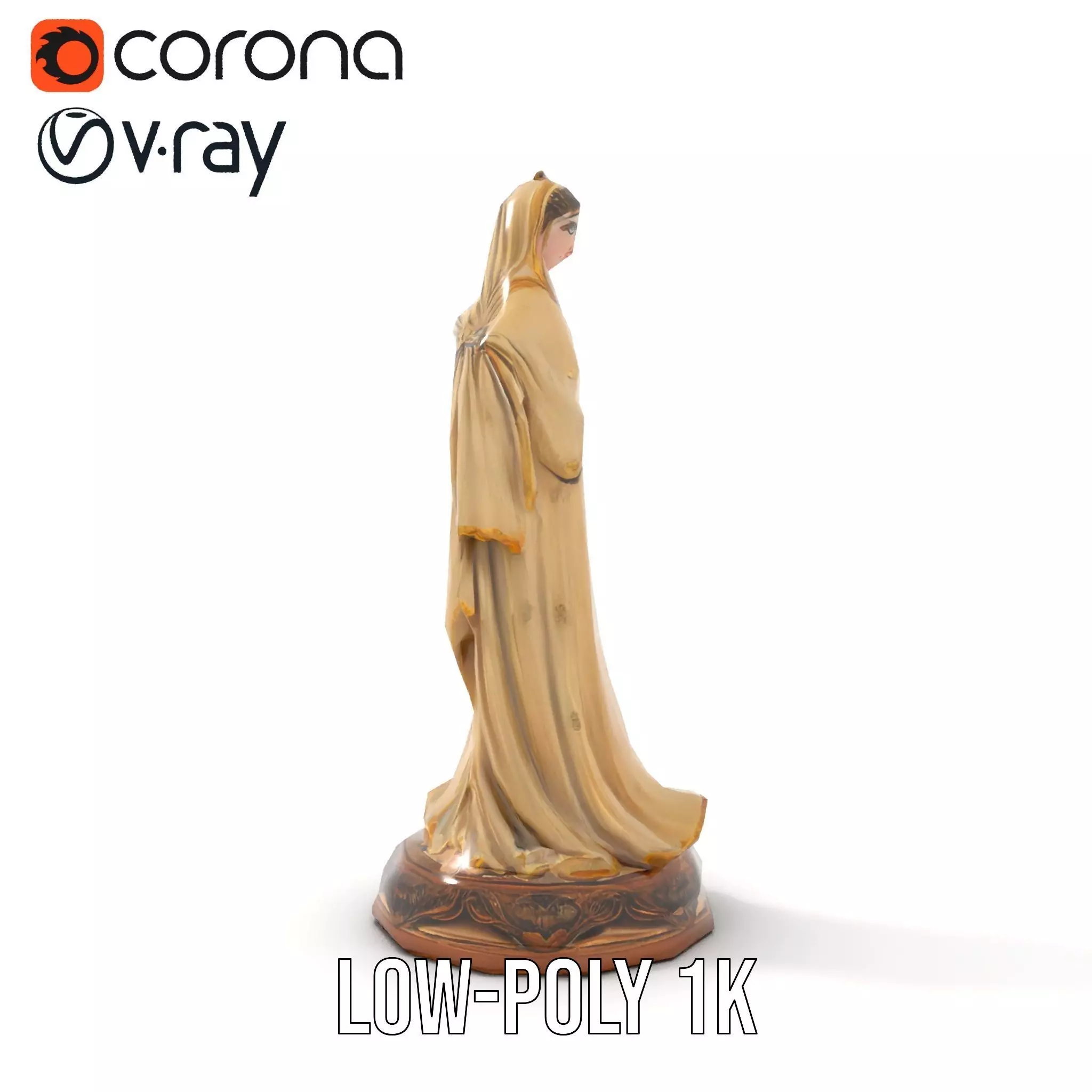 Graceful Figurine Sculpture model pack Low-poly 3D model_12