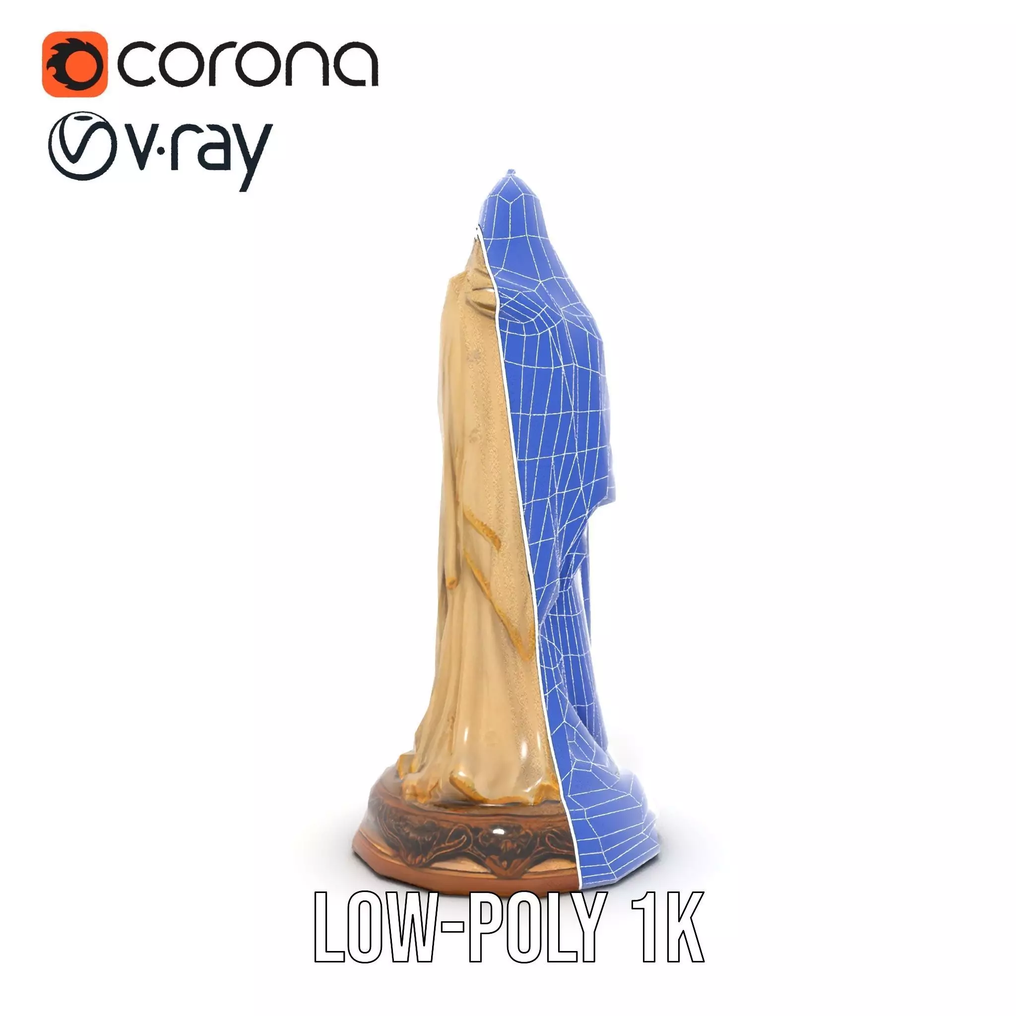 Graceful Figurine Sculpture model pack Low-poly 3D model_30