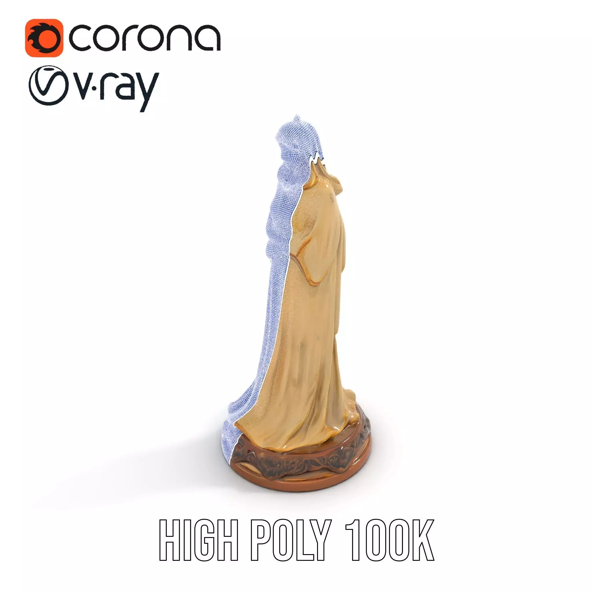 Graceful Figurine Sculpture model pack Low-poly 3D model_31