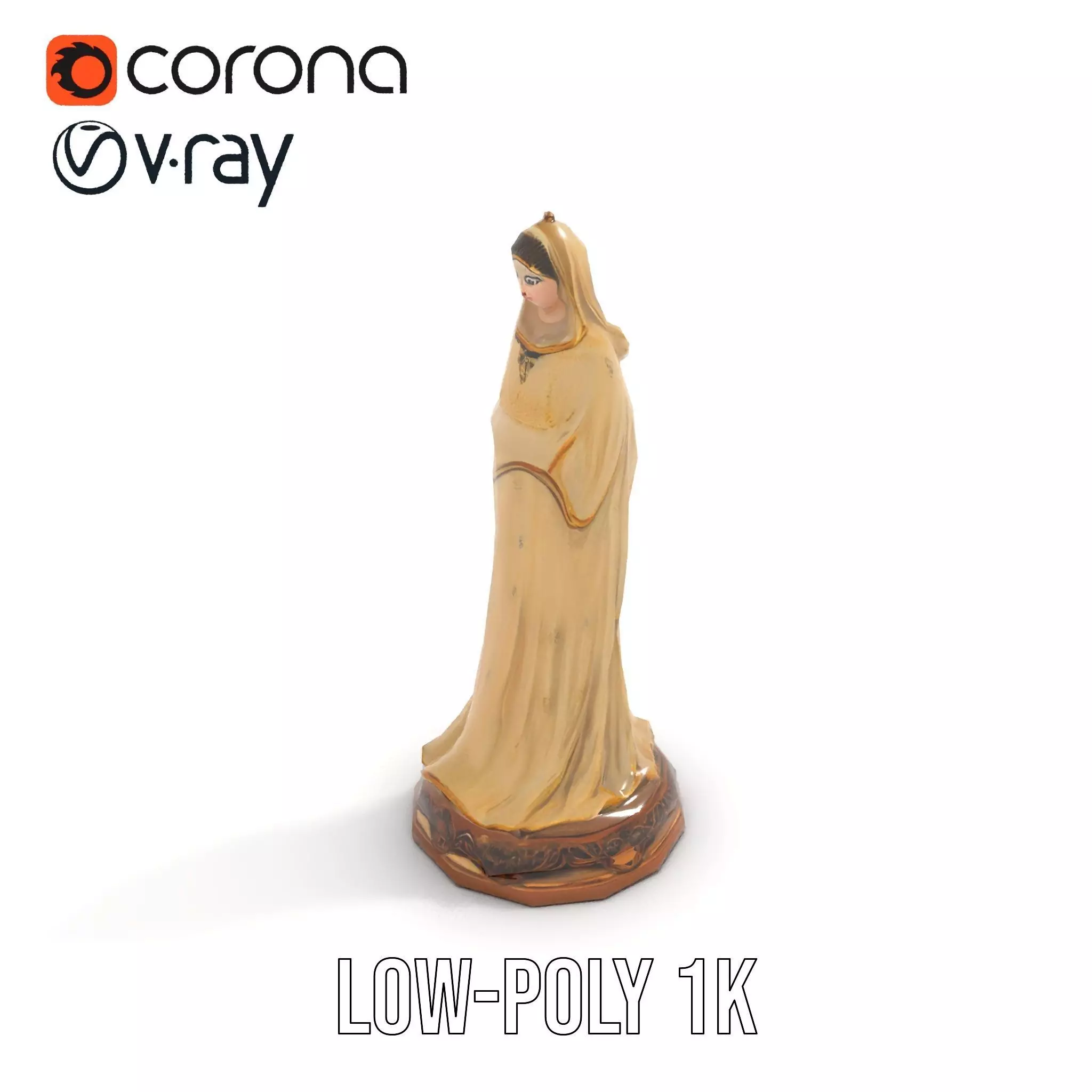 Graceful Figurine Sculpture model pack Low-poly 3D model_7