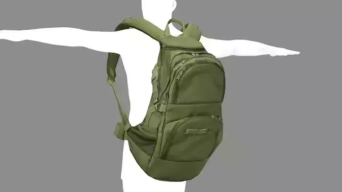 Backpack Camping Handle bag 07 Low-Poly 3D Model