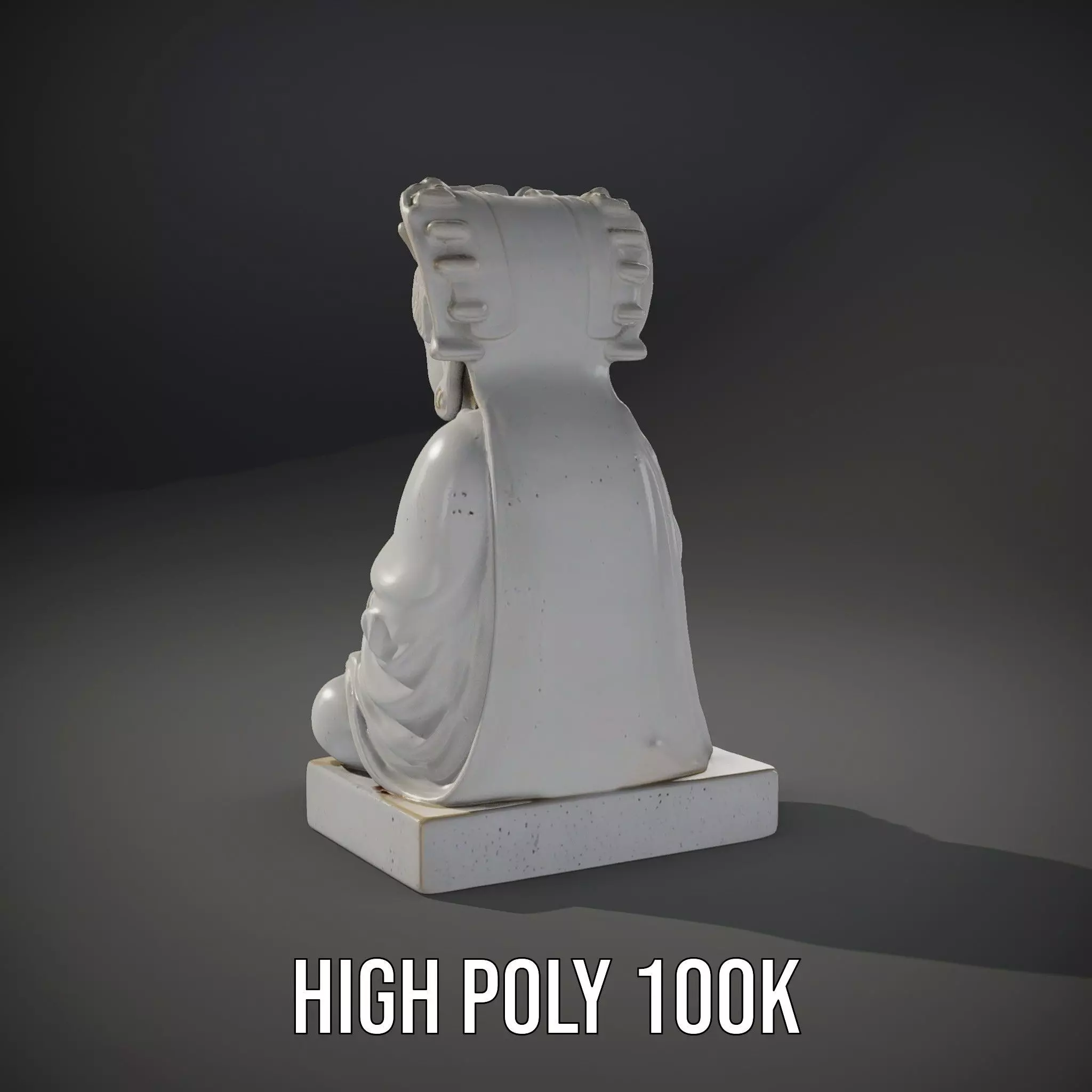 Serene Buddha Sculpture model pack Low-poly 3D model_8