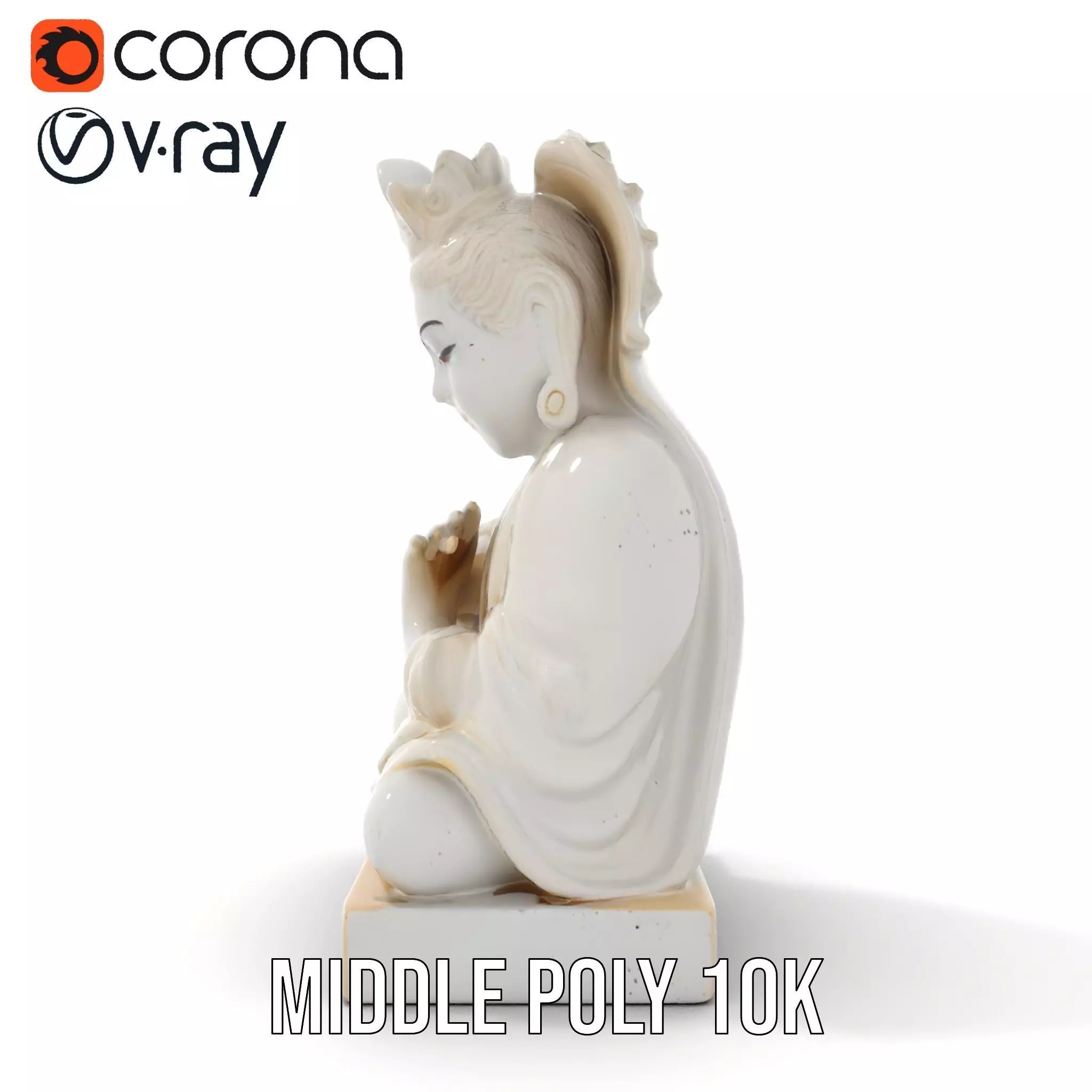 Serene Buddha Sculpture model pack Low-poly 3D model_5