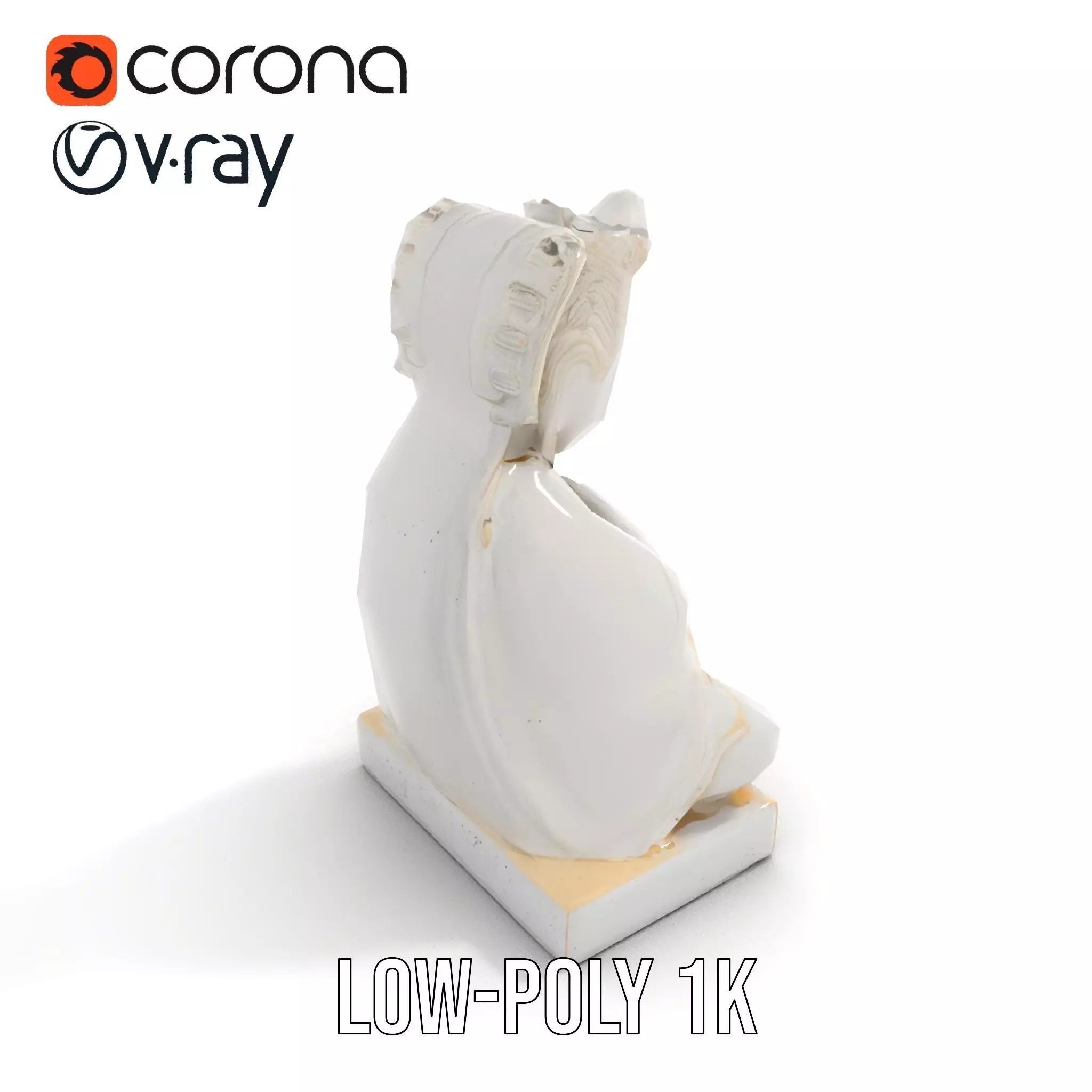 Serene Buddha Sculpture model pack Low-poly 3D model_19