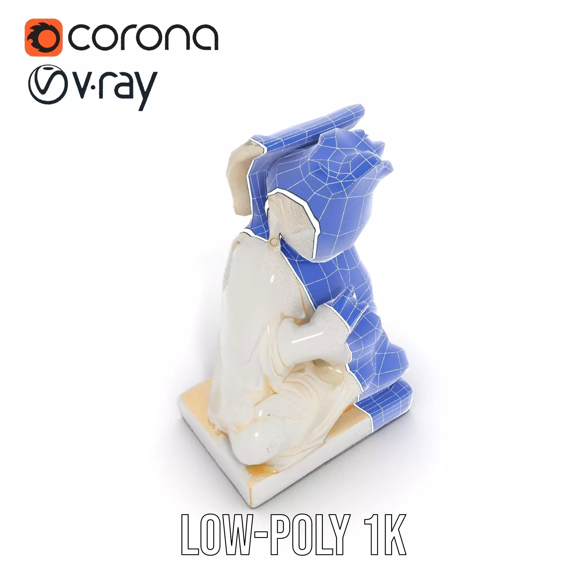 Serene Buddha Sculpture model pack Low-poly 3D model_22