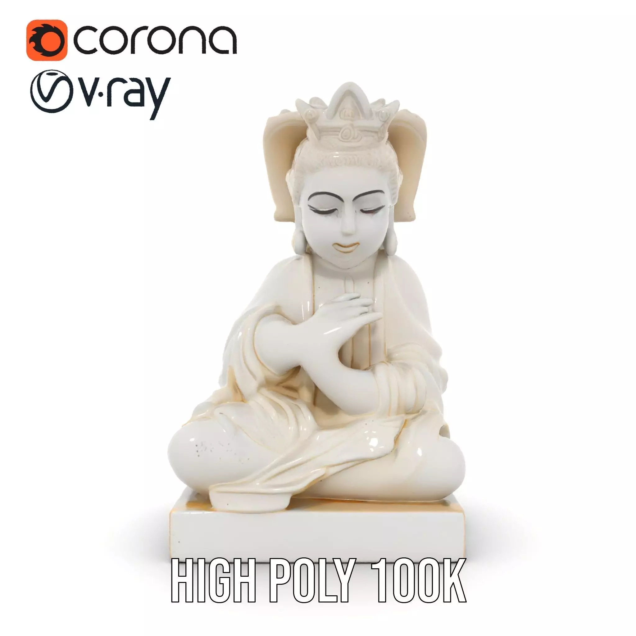 Serene Buddha Sculpture model pack Low-poly 3D model_20