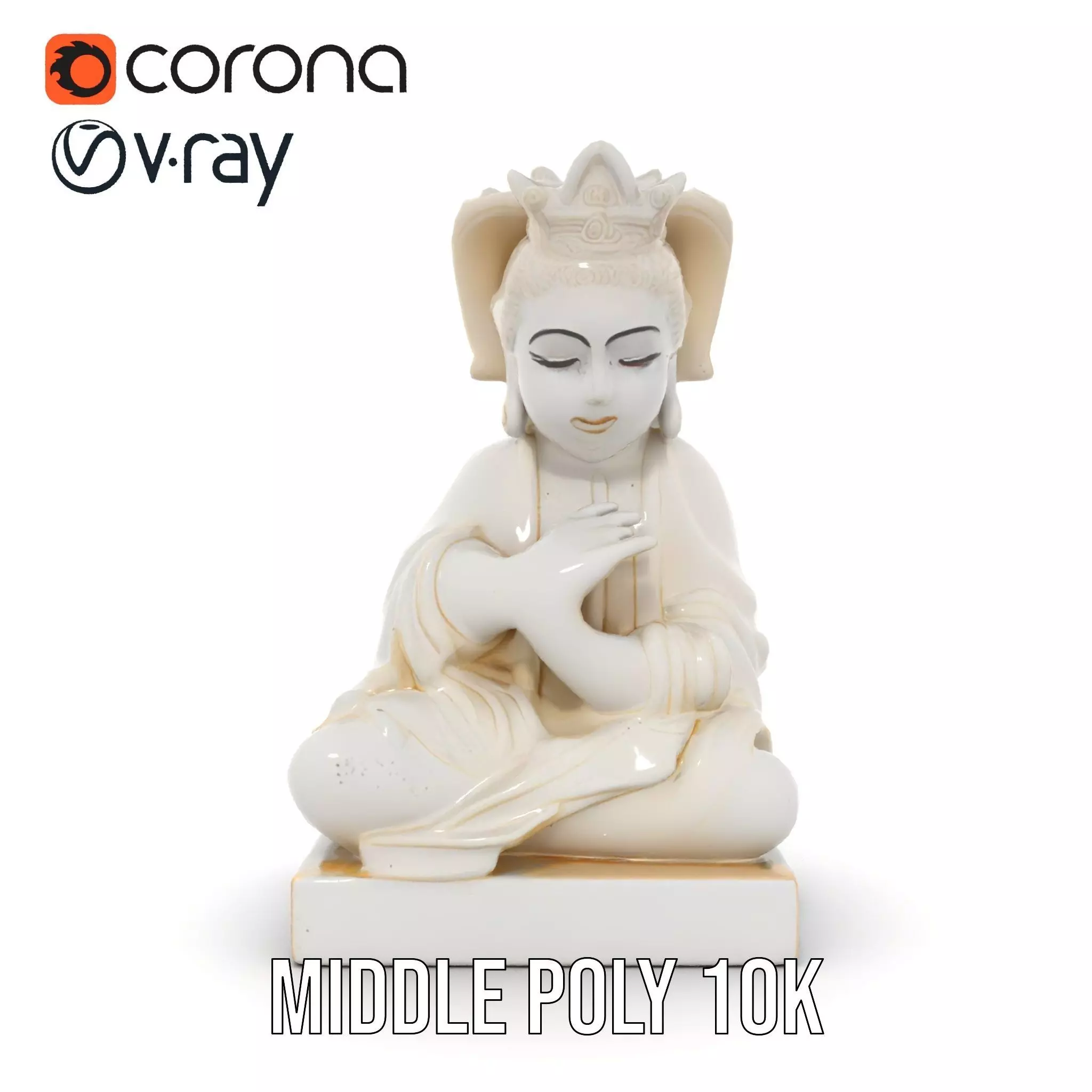 Serene Buddha Sculpture model pack Low-poly 3D model_18