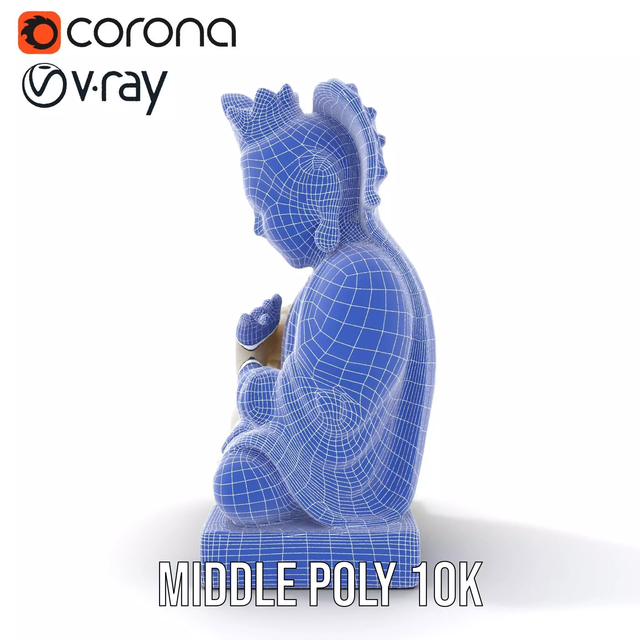 Serene Buddha Sculpture model pack Low-poly 3D model_21