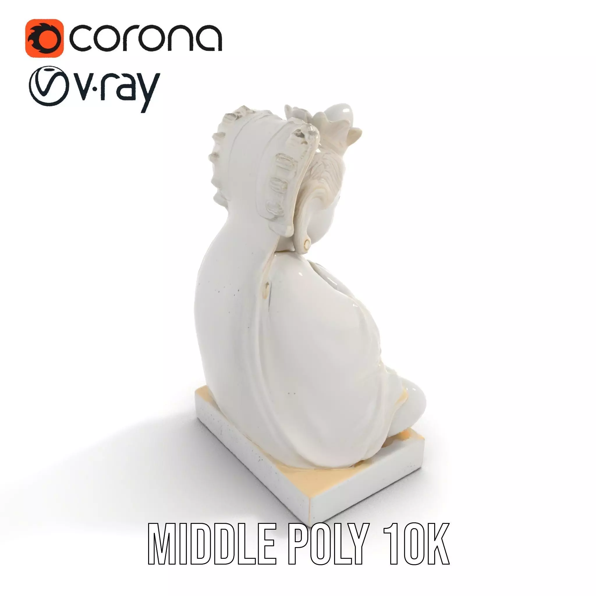 Serene Buddha Sculpture model pack Low-poly 3D model_6