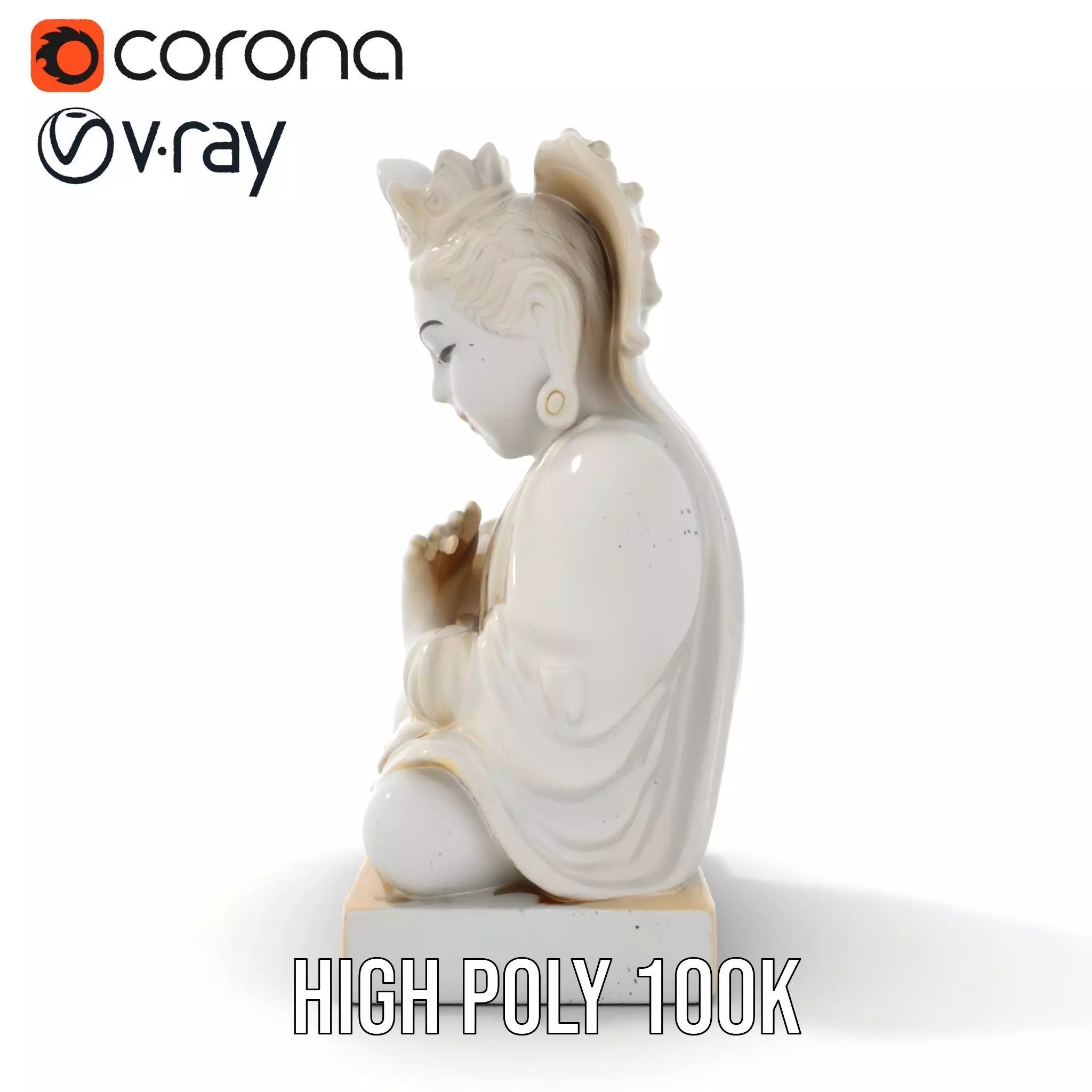 Serene Buddha Sculpture model pack Low-poly 3D model_23