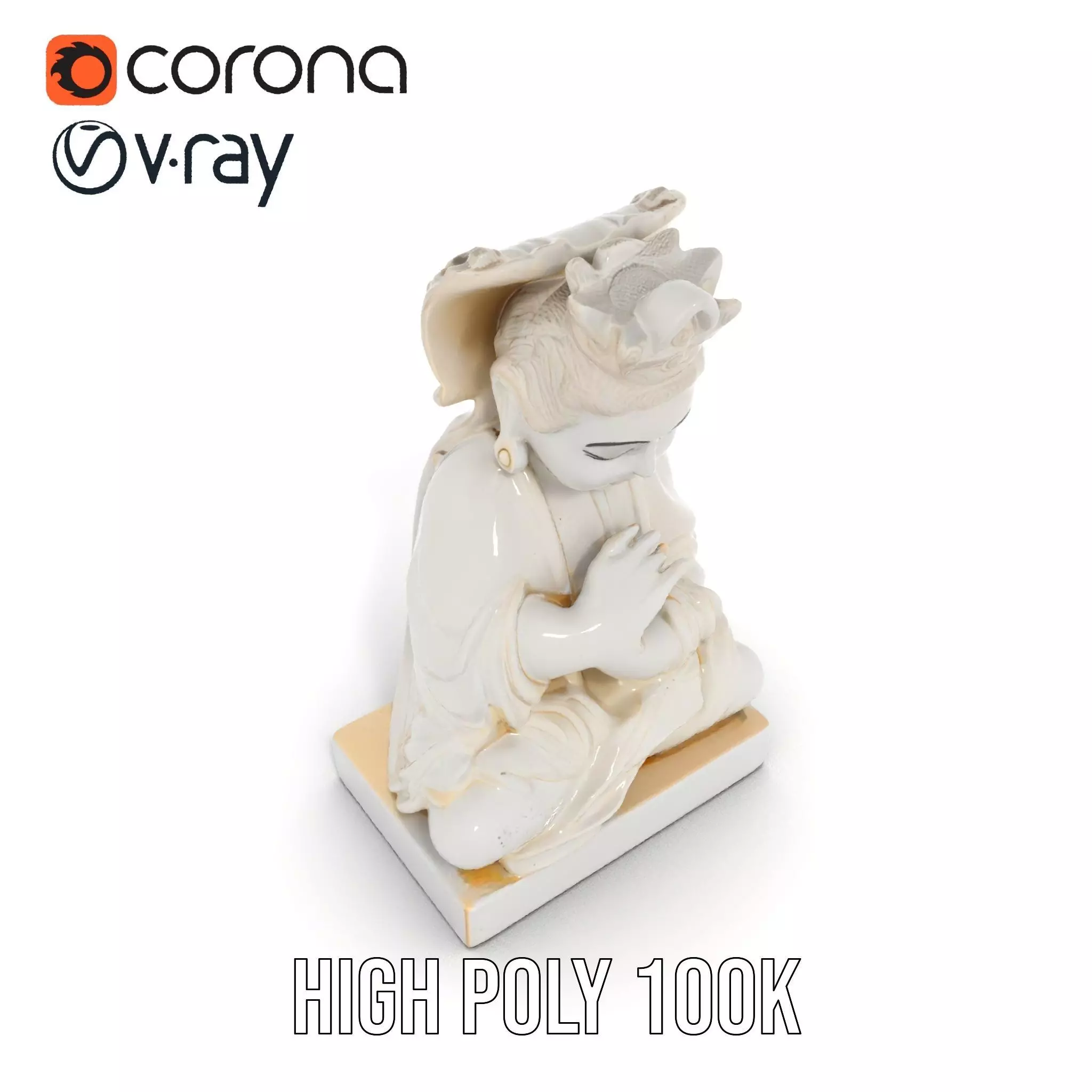 Serene Buddha Sculpture model pack Low-poly 3D model_26