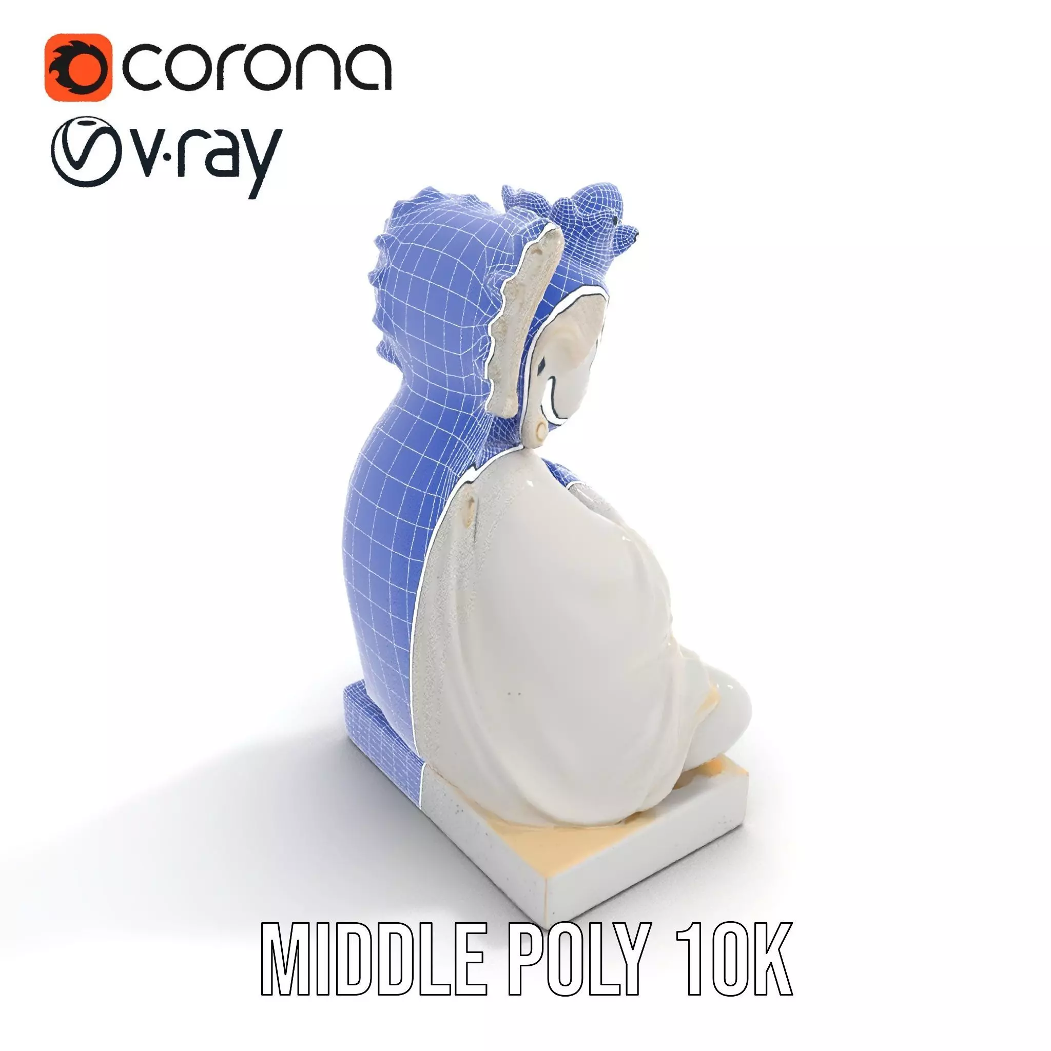 Serene Buddha Sculpture model pack Low-poly 3D model_29