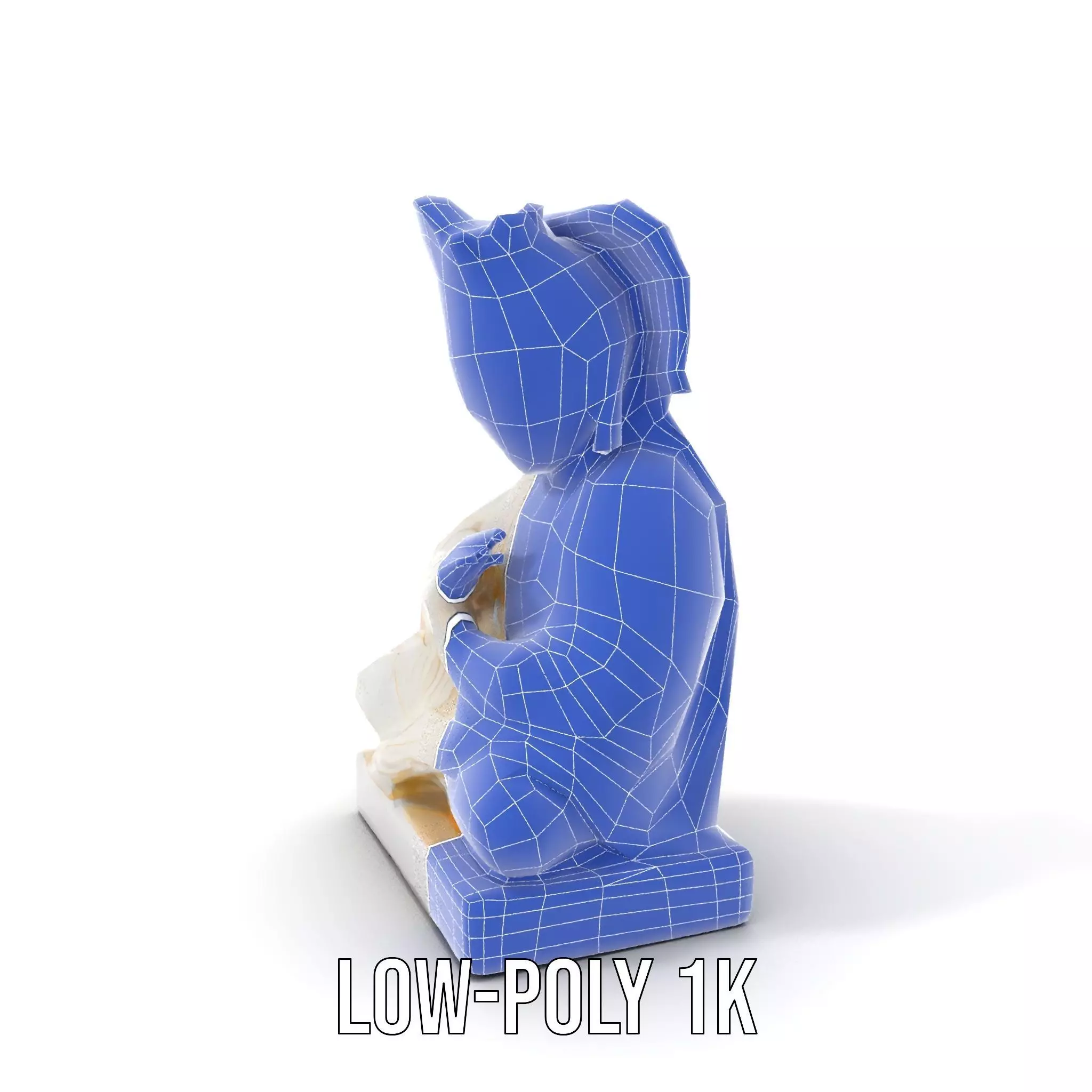 Serene Buddha Sculpture model pack Low-poly 3D model_16