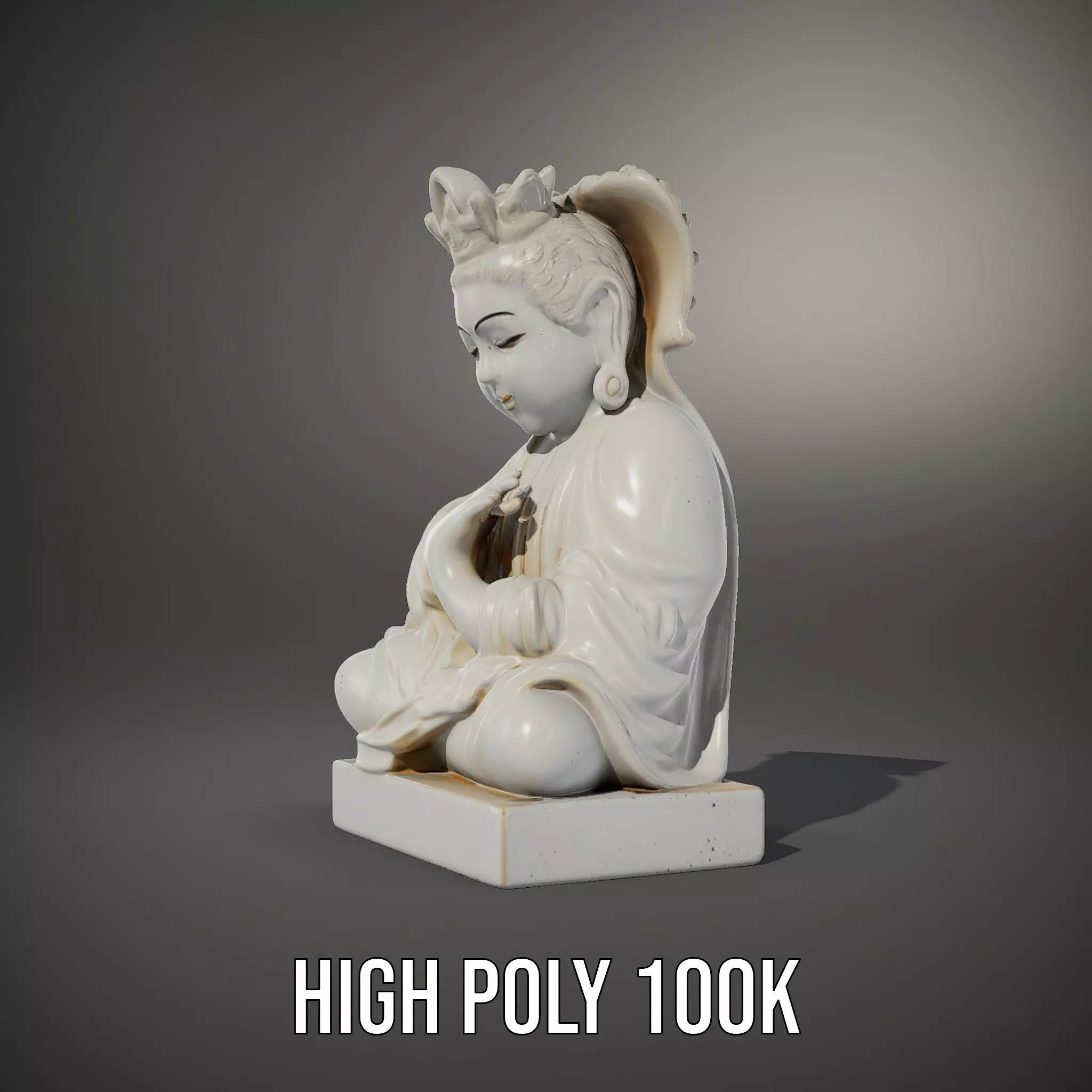 Serene Buddha Sculpture model pack Low-poly 3D model_10