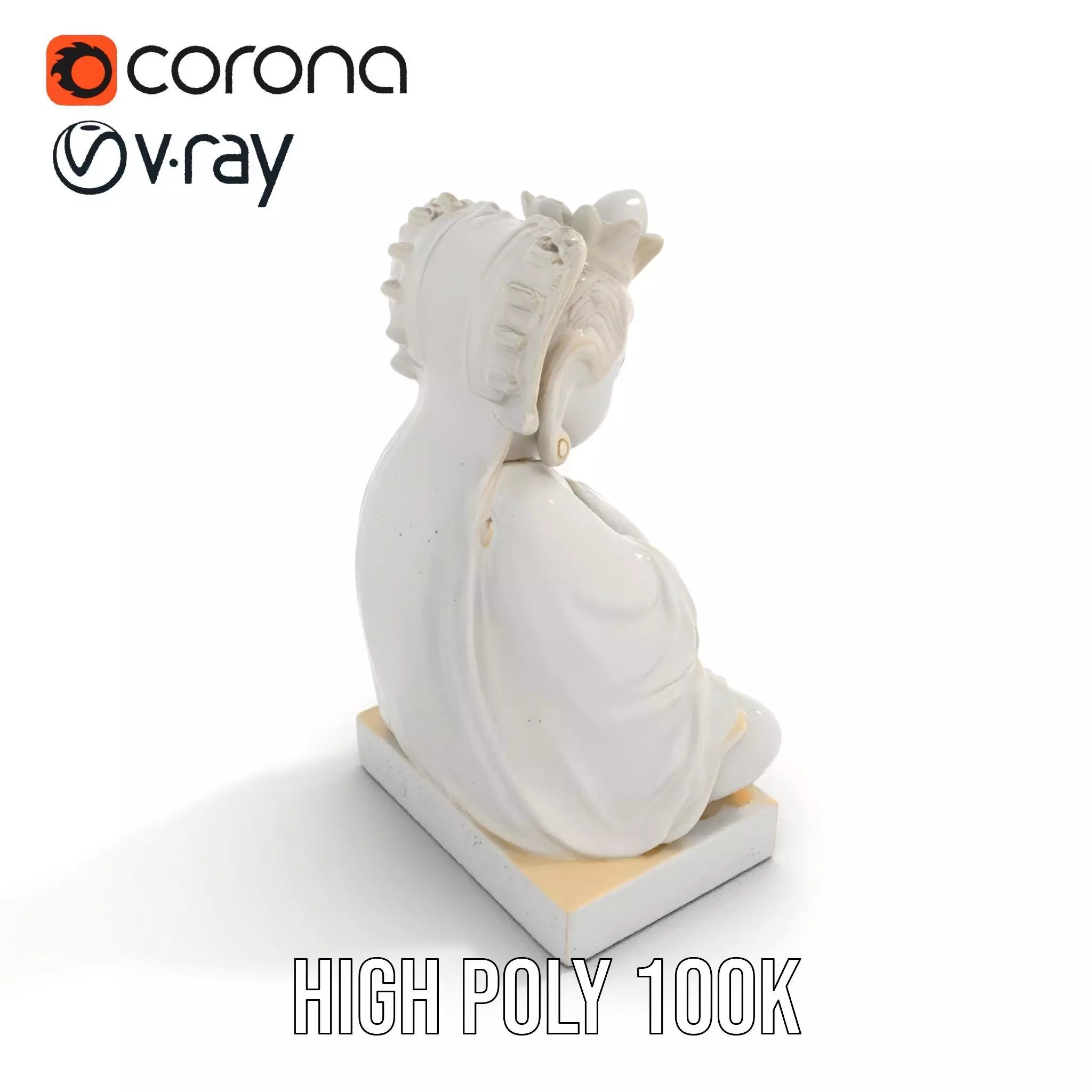 Serene Buddha Sculpture model pack Low-poly 3D model_17