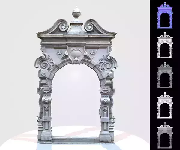 Stylised Concrete Passage Way Door Low-poly 3D model