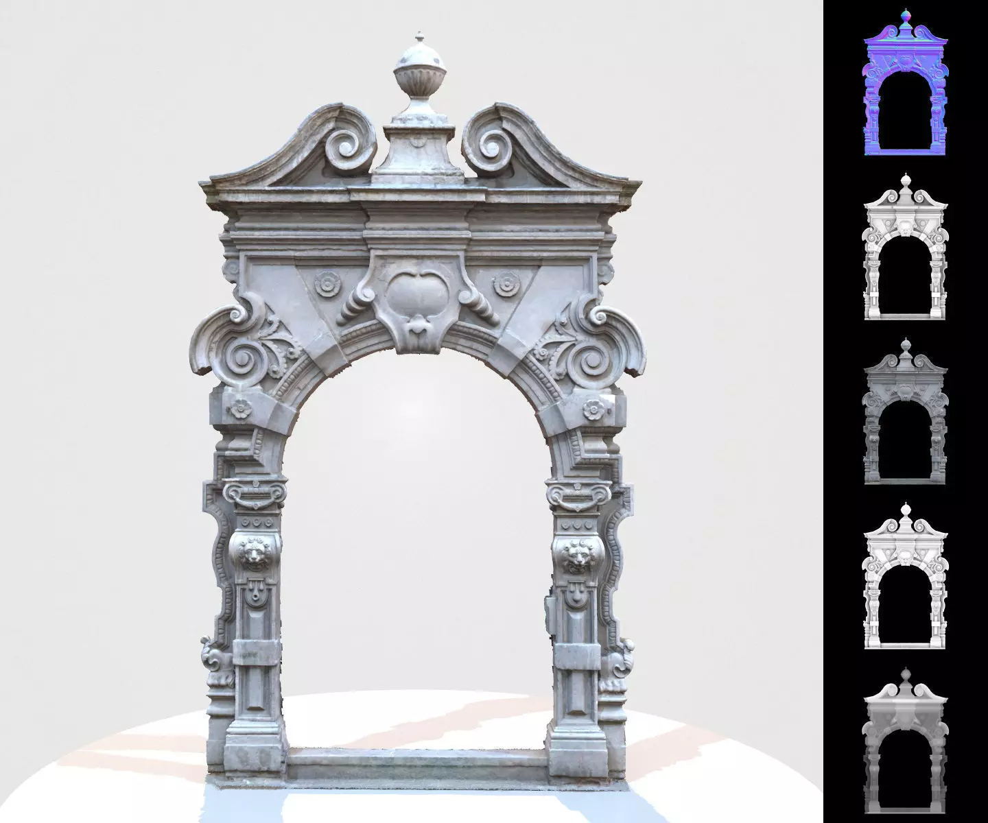 Stylised Concrete Passage Way Door Low-poly 3D model_0