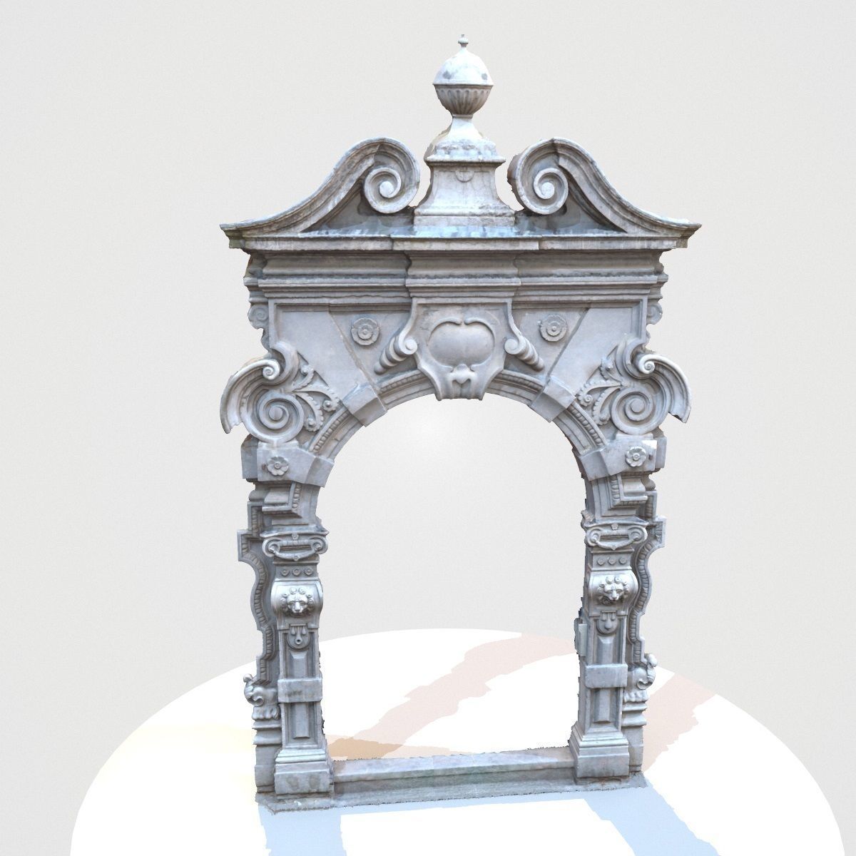 Stylised Concrete Passage Way Door Low-poly 3D model_5