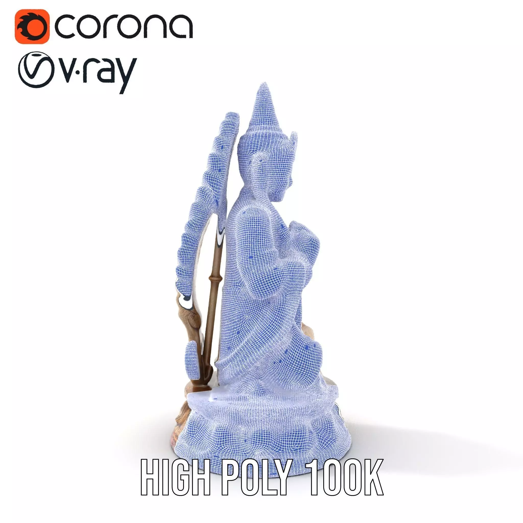 Intricate Buddhist Statue model pack Low-poly 3D model_32