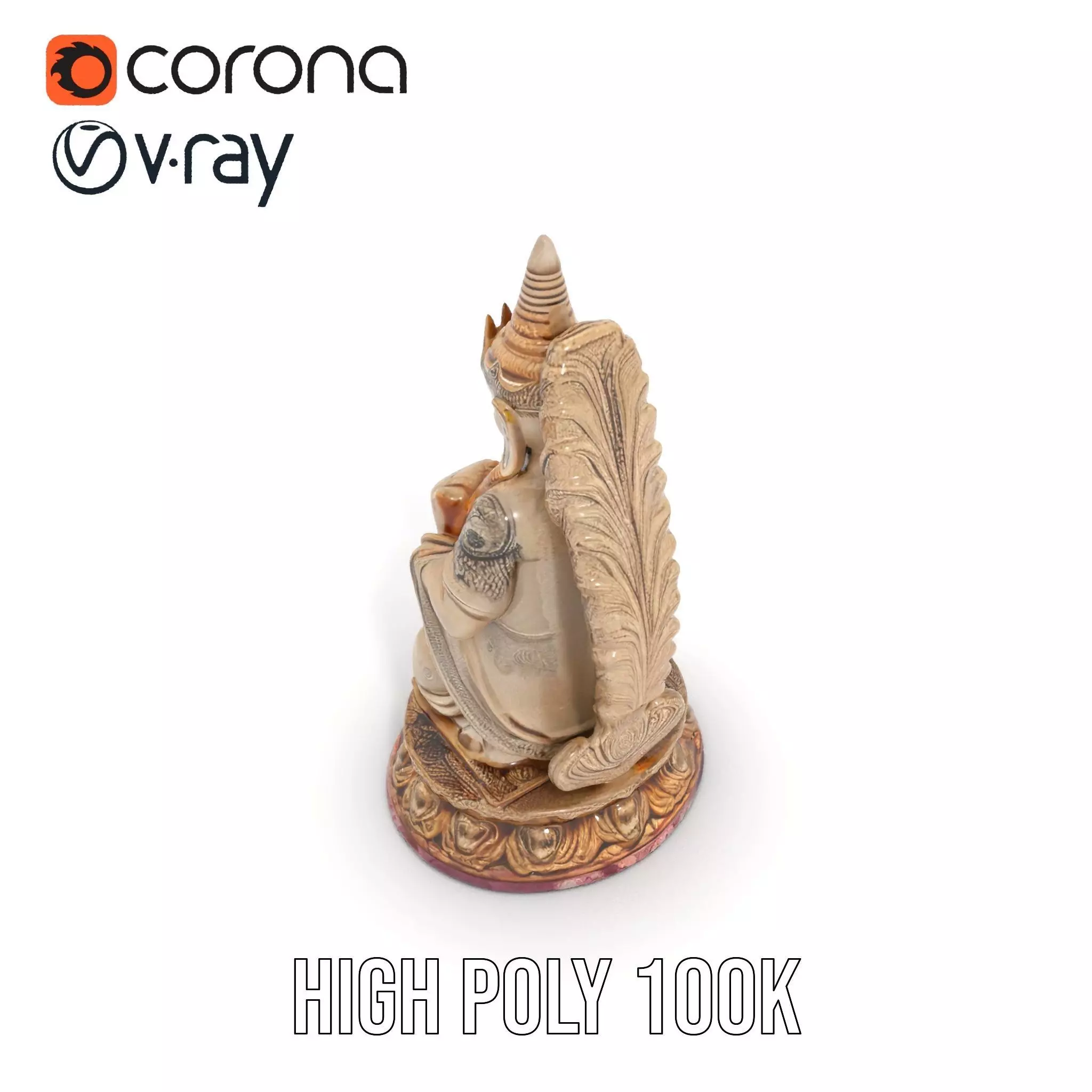 Intricate Buddhist Statue model pack Low-poly 3D model_26