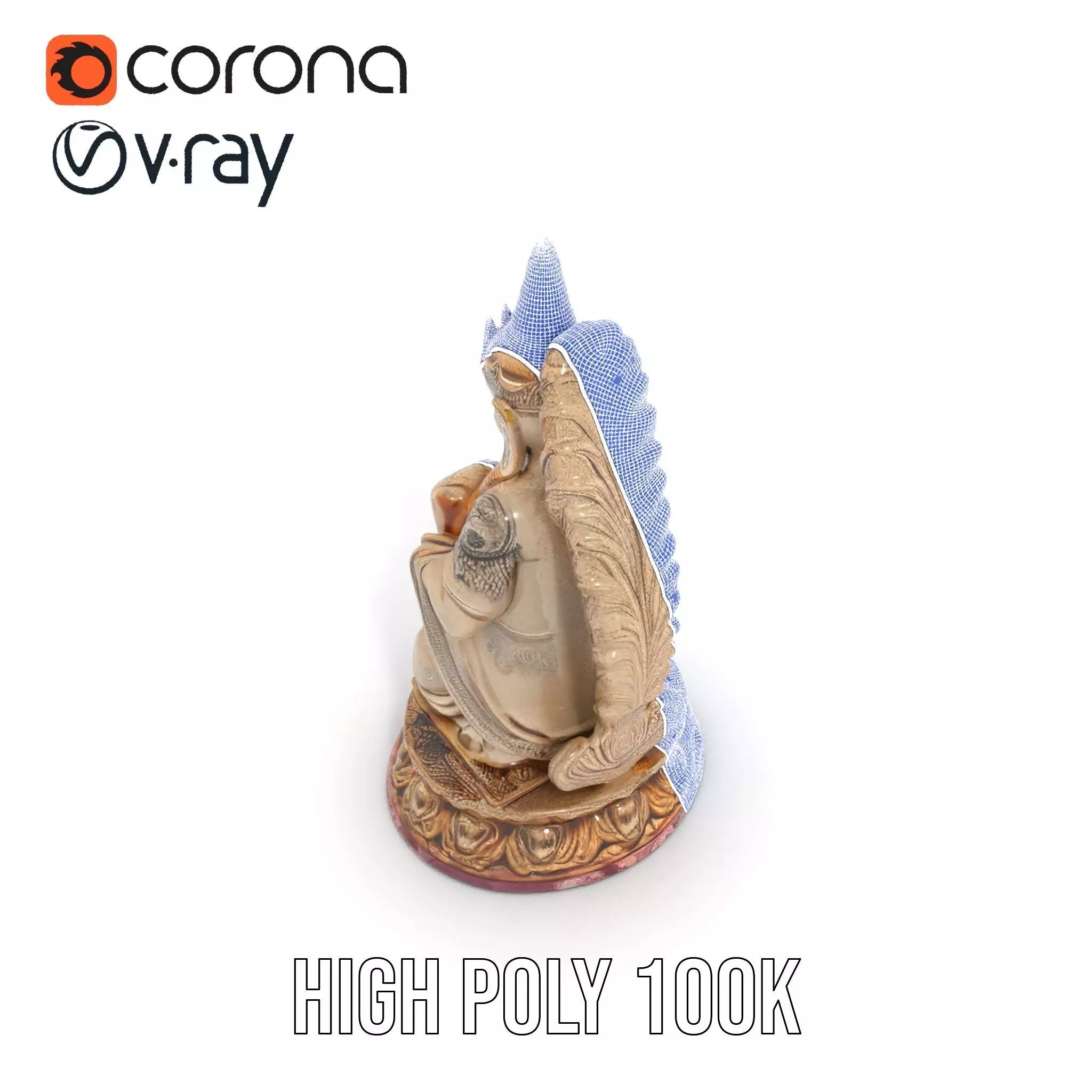 Intricate Buddhist Statue model pack Low-poly 3D model_33