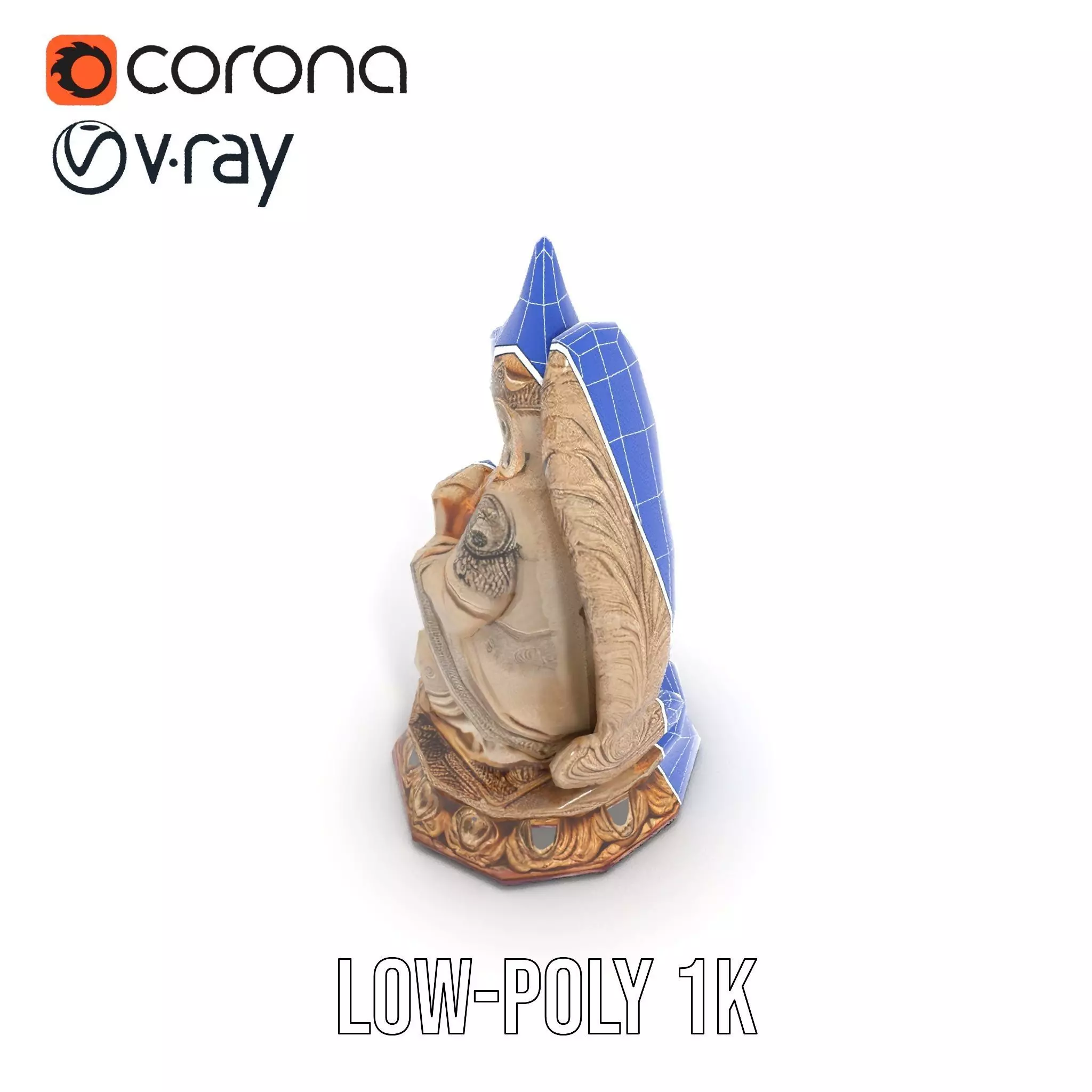 Intricate Buddhist Statue model pack Low-poly 3D model_28