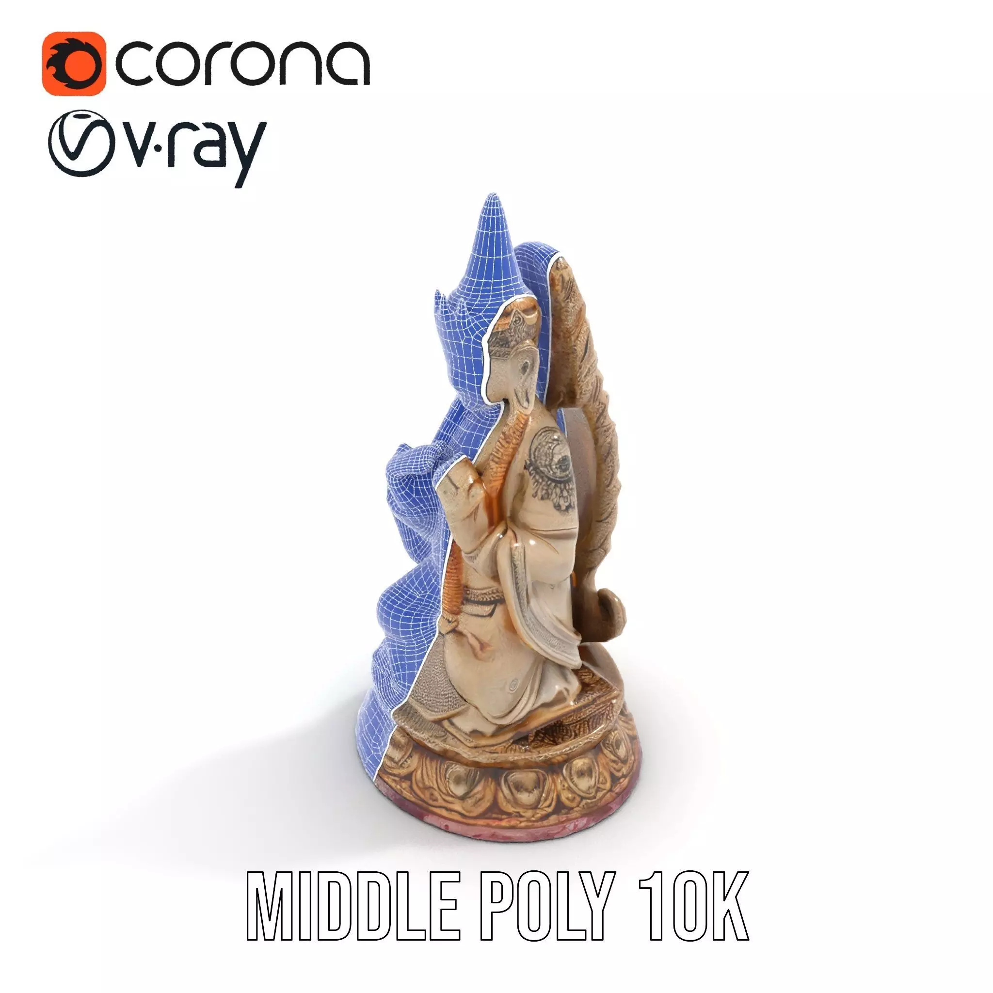 Intricate Buddhist Statue model pack Low-poly 3D model_21