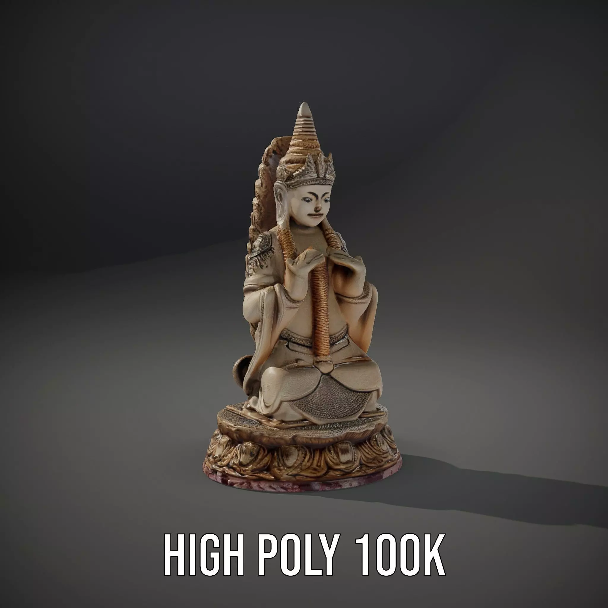 Intricate Buddhist Statue model pack Low-poly 3D model_10