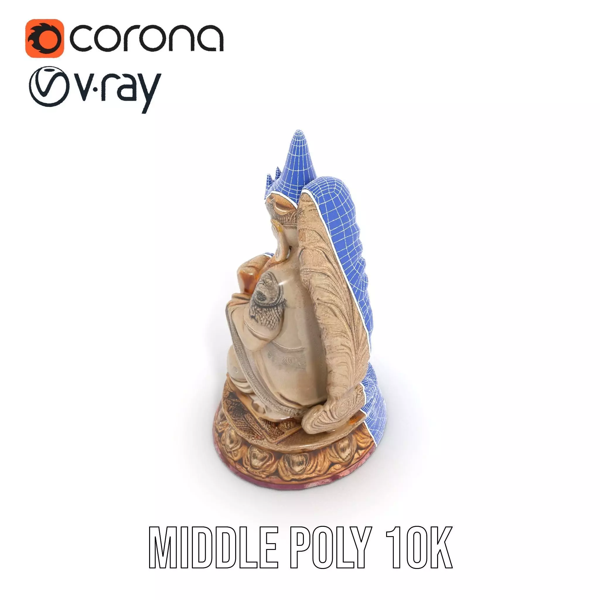 Intricate Buddhist Statue model pack Low-poly 3D model_18
