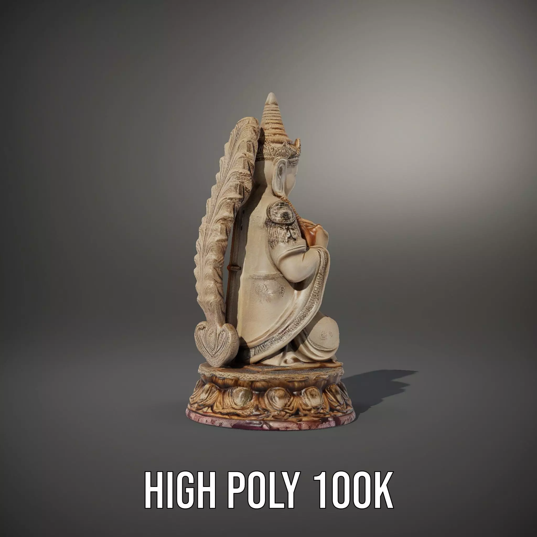Intricate Buddhist Statue model pack Low-poly 3D model_8