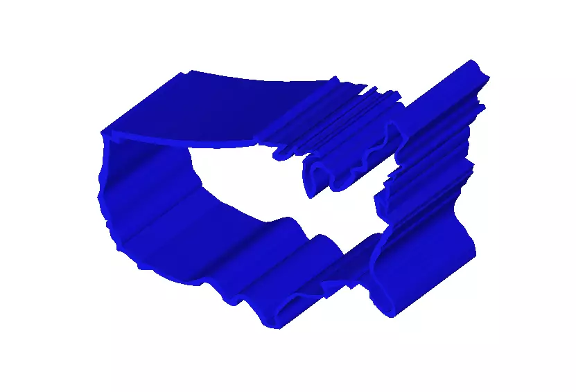 Simple USA Map Cookie Cutter 3D print model_3