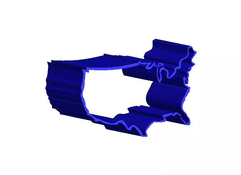 Simple USA Map Cookie Cutter 3D print model_4