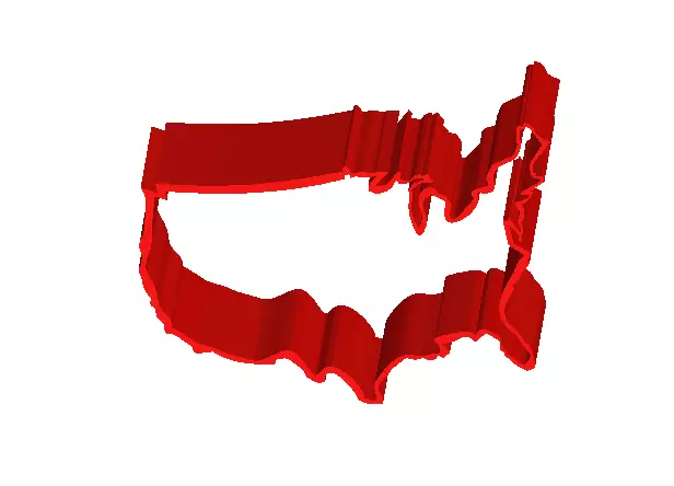 Simple USA Map Cookie Cutter 3D print model_6