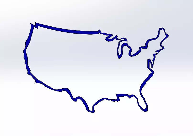 Simple USA Map Cookie Cutter 3D print model_1