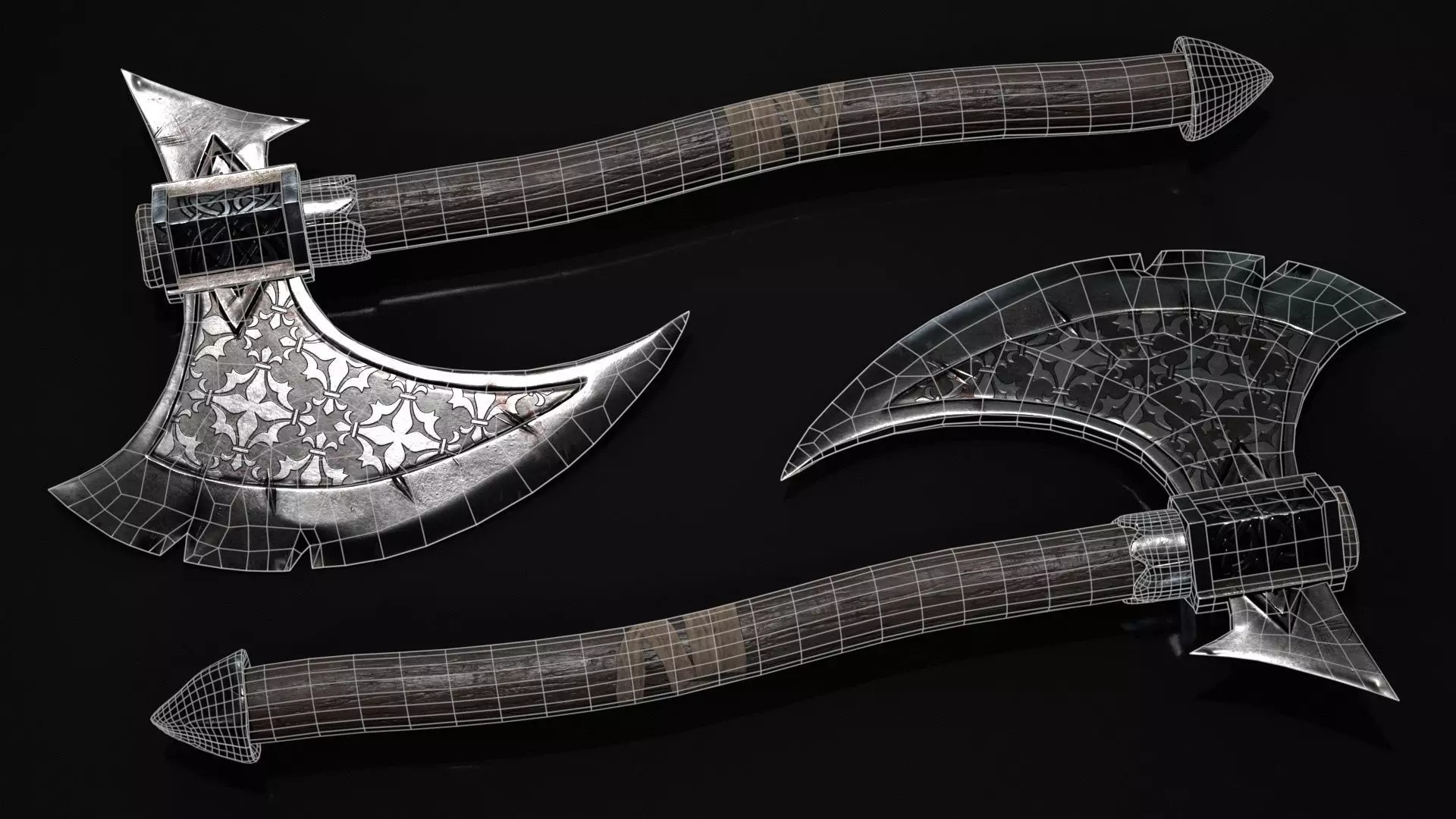 Game Ready Axe Free low-poly 3D model_3