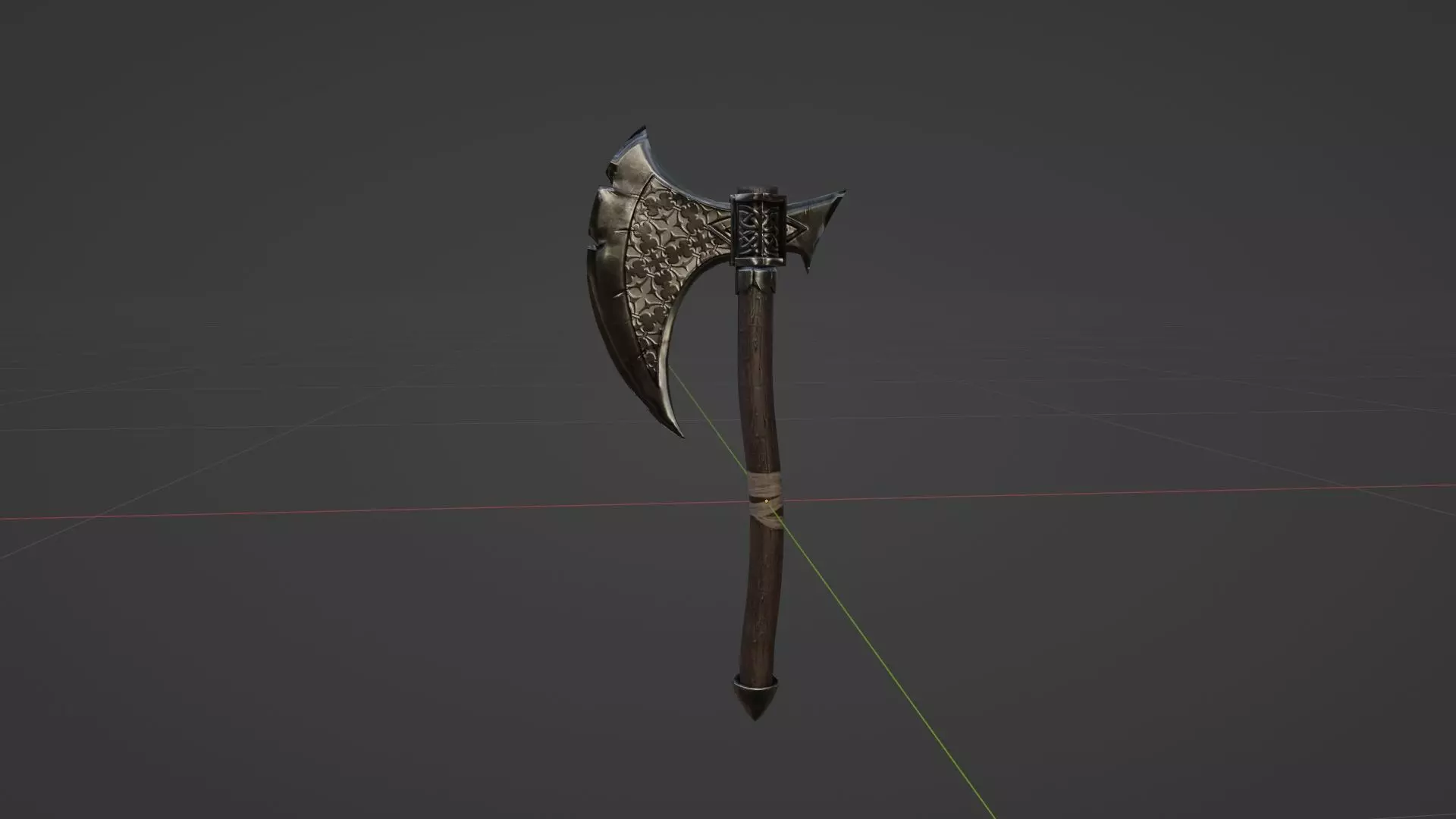 Game Ready Axe Free low-poly 3D model_5