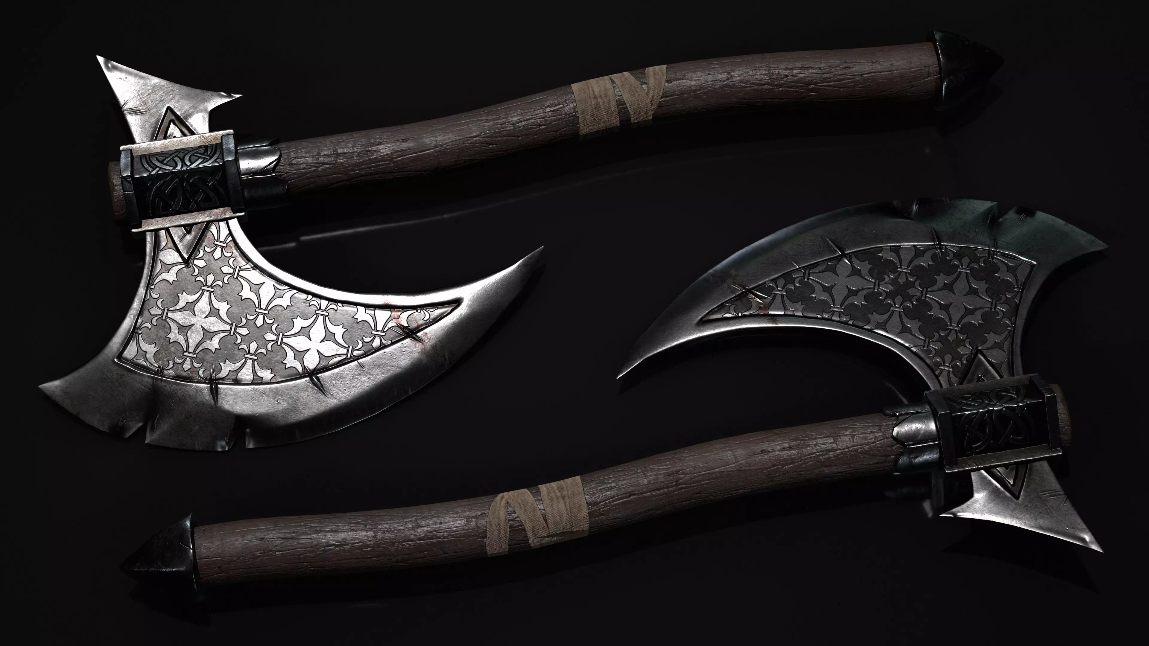 Game Ready Axe Free low-poly 3D model_2