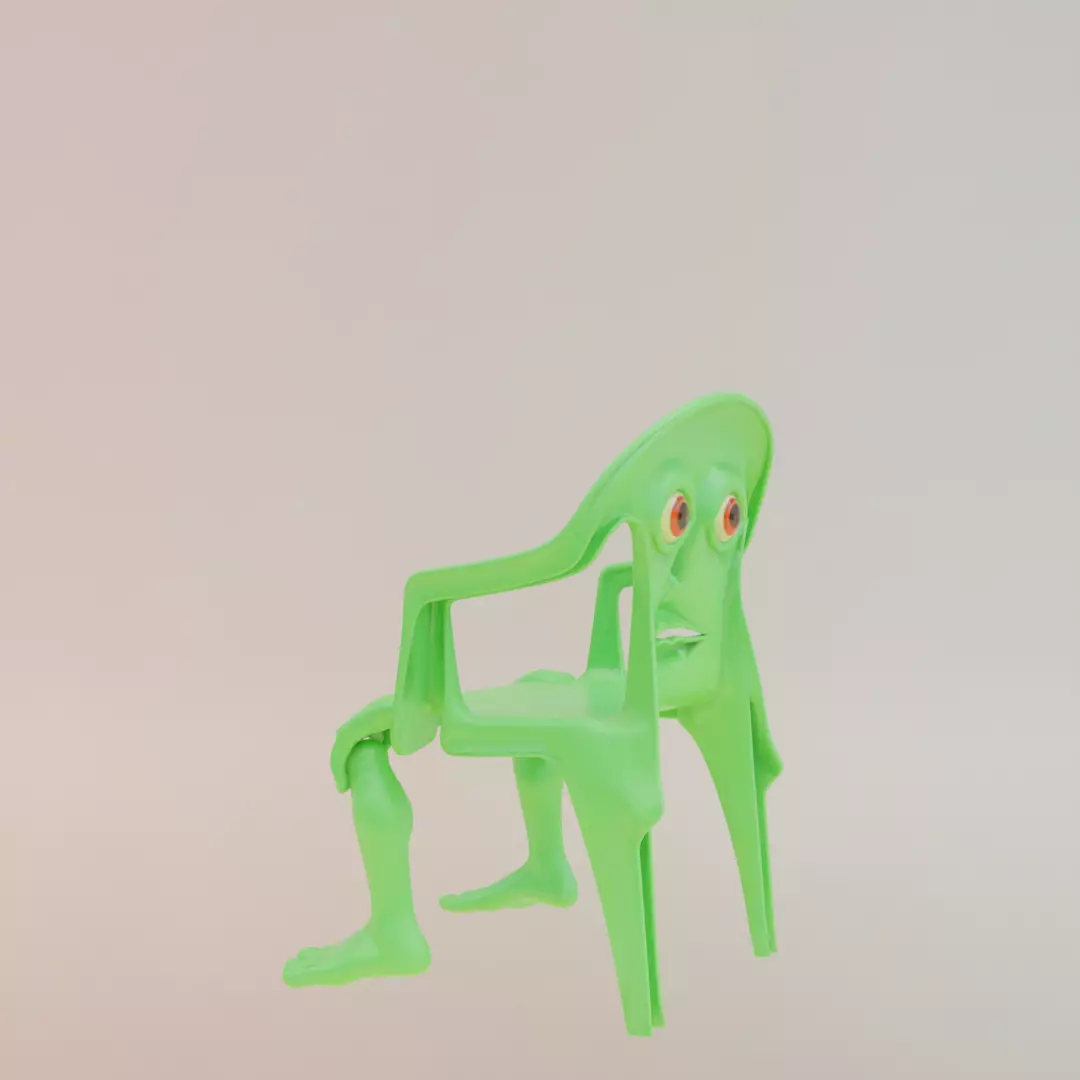 Karkerkar Kurkur Italian brainrot Low Poly Character Low-poly 3D model_5