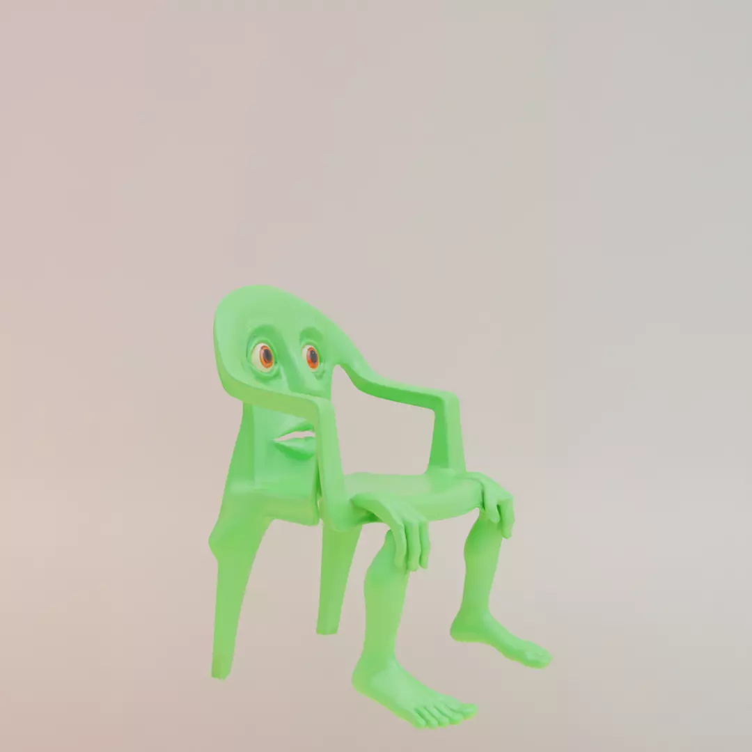 Karkerkar Kurkur Italian brainrot Low Poly Character Low-poly 3D model_11