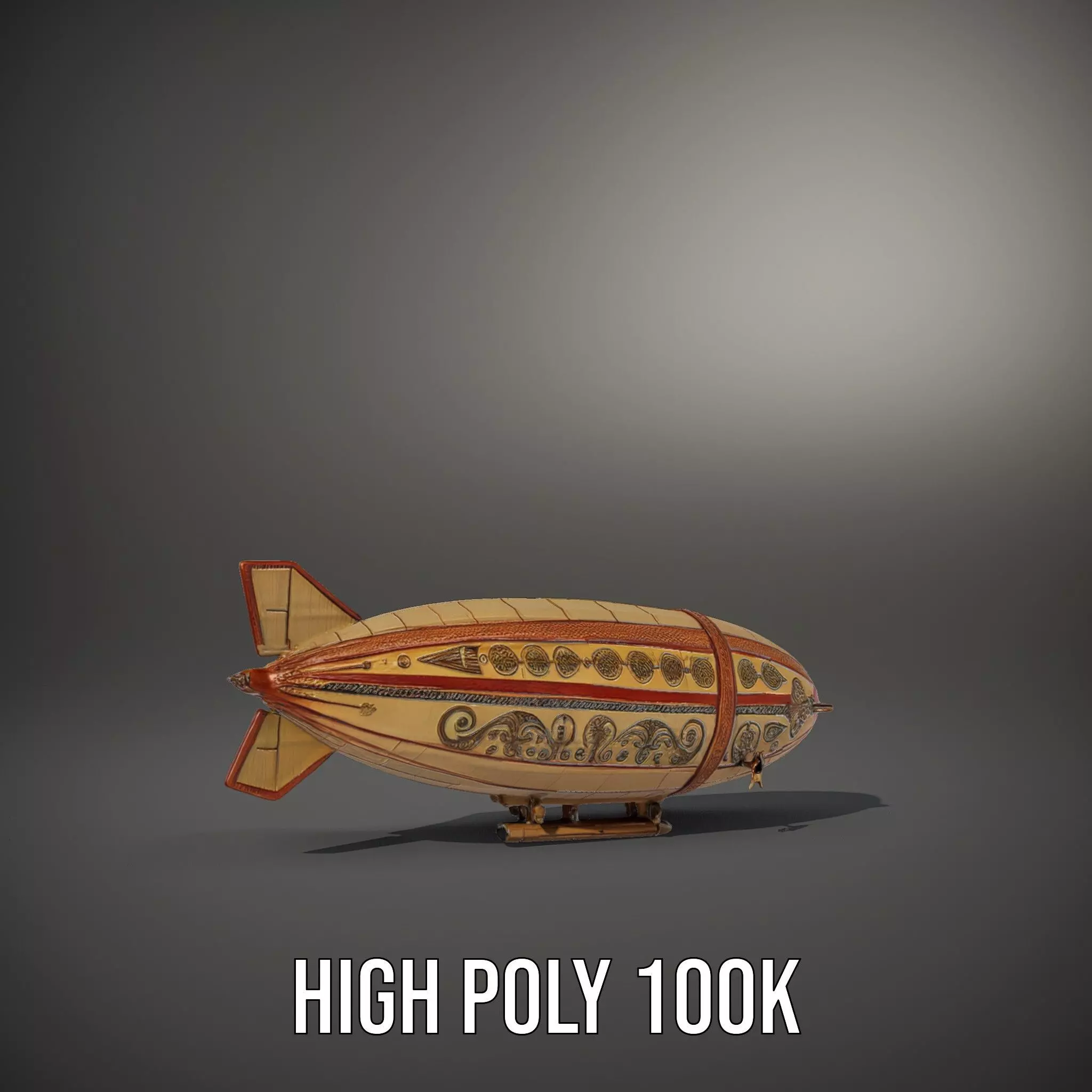 Steampunk Airship model pack Low-poly 3D model_10