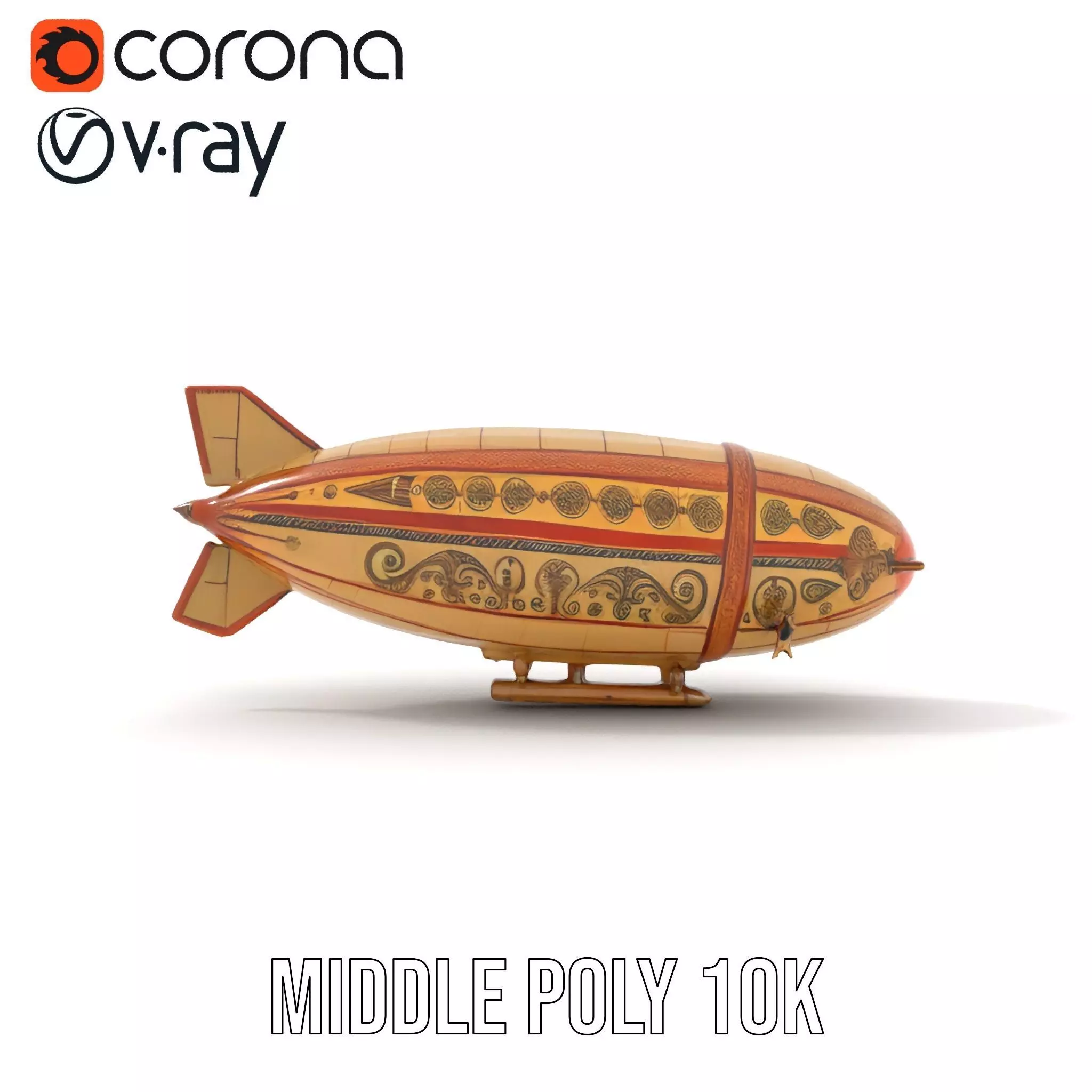 Steampunk Airship model pack Low-poly 3D model_13