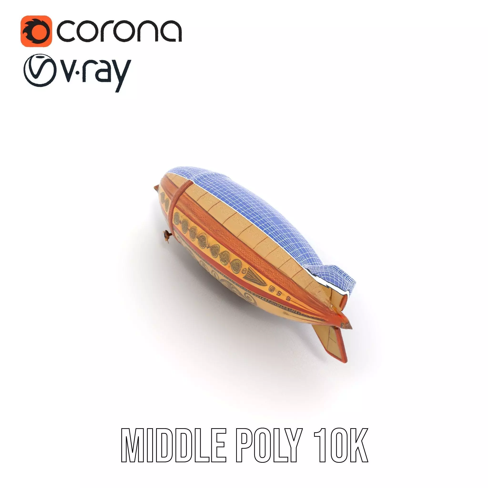 Steampunk Airship model pack Low-poly 3D model_21