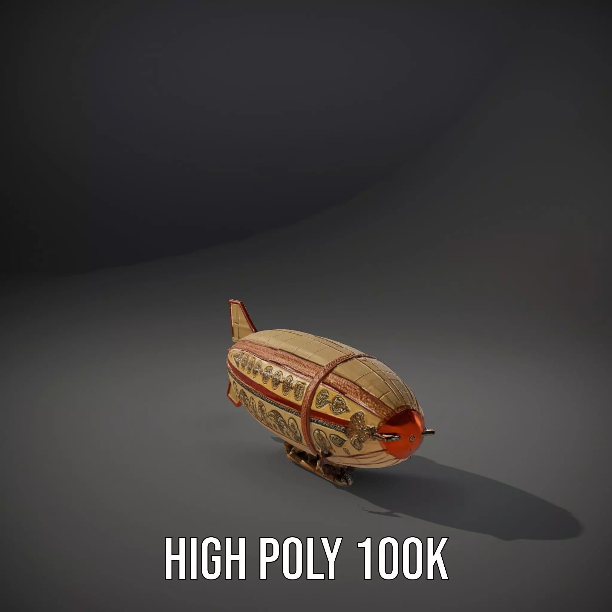Steampunk Airship model pack Low-poly 3D model_8